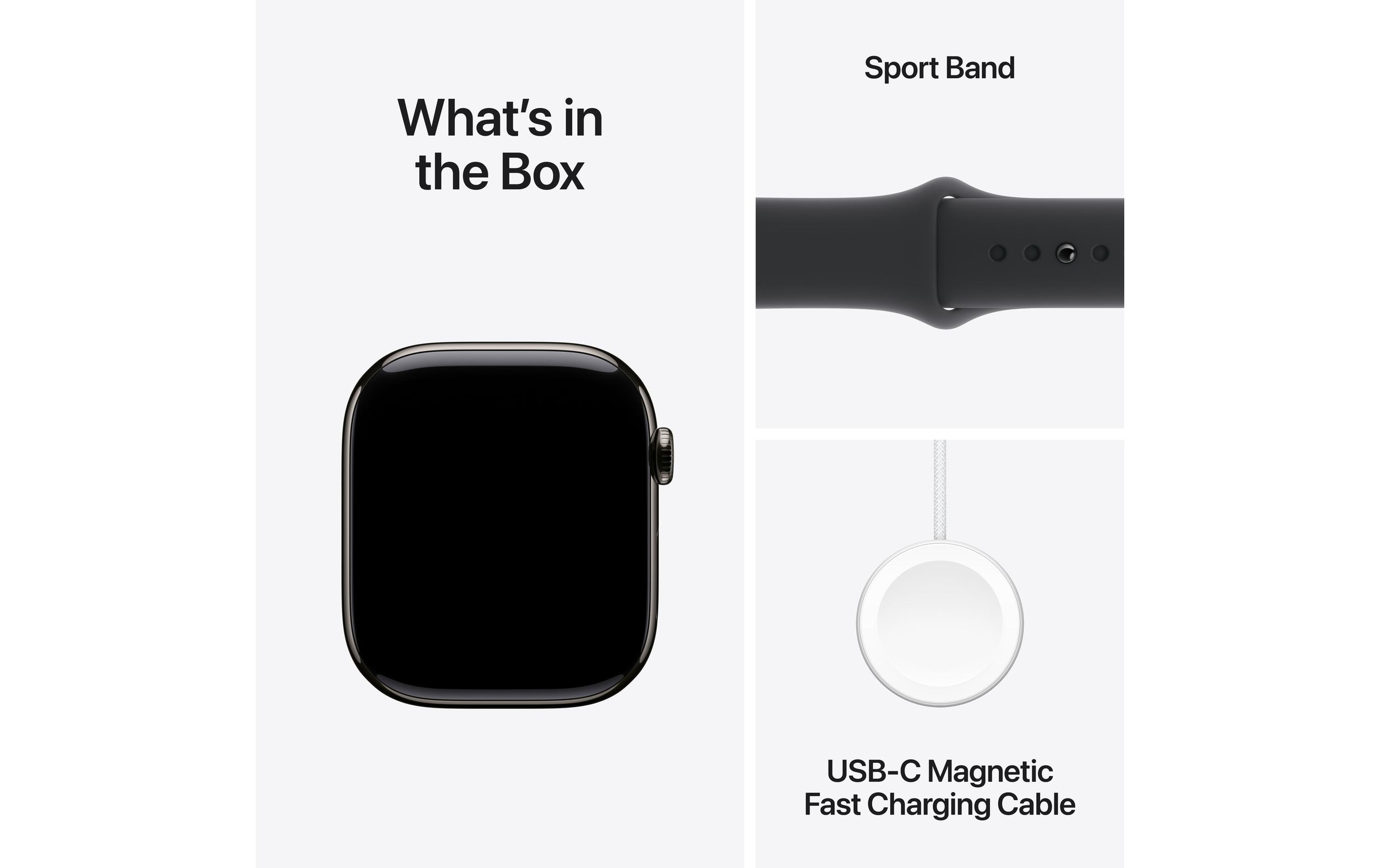 Apple Watch Series 10 Titan, 46 mm, GPS + Cellular, Sport Band S/M, Schiefer