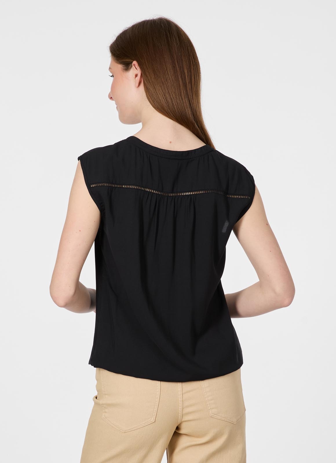 Ragwear T-shirt en V »SALTTY« Viscose avec élastique à l'ourlet et patte de boutonnage