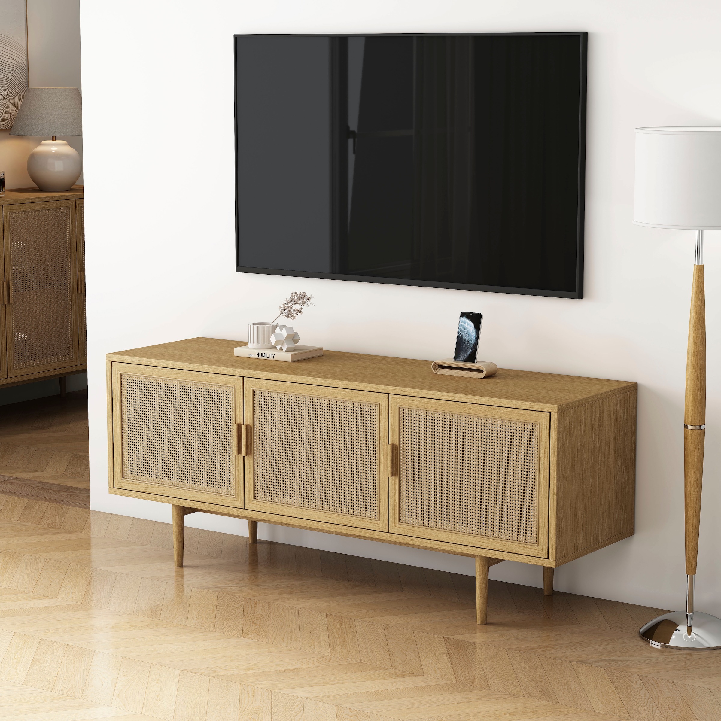 GOODproduct TV-Schrank »Lorelia« in moderner Rattan Optik, Lowboard