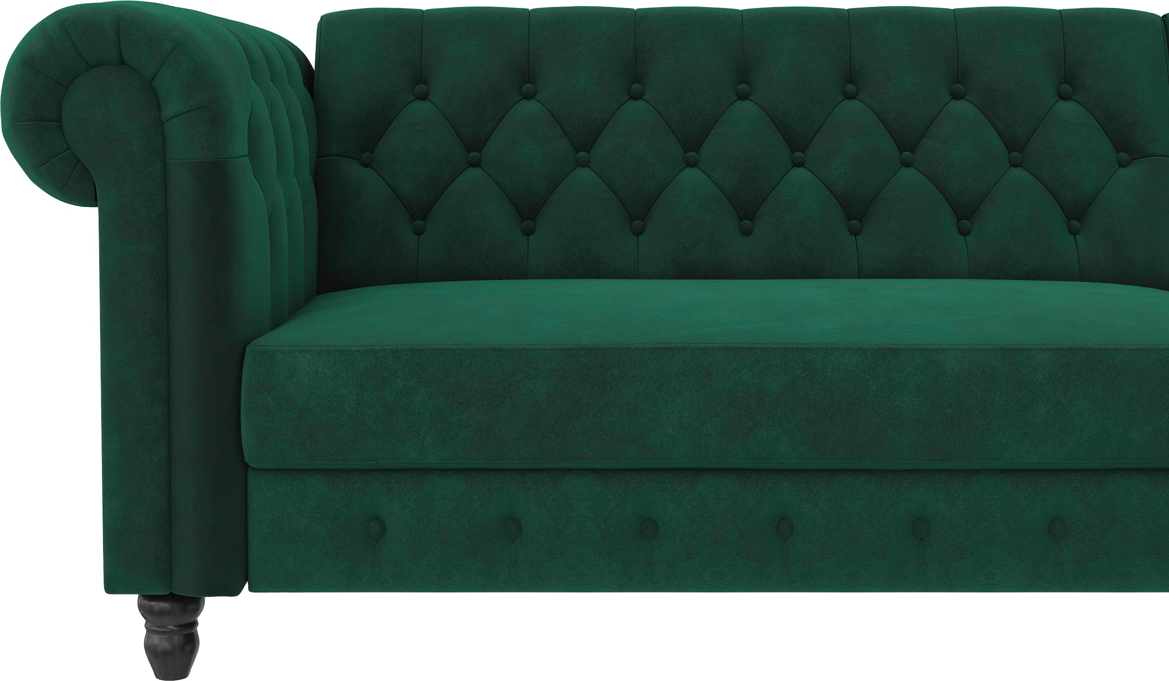 Dorel Home Ecksofa »Felix, L-Form, 241 cm (Liegefl.108x195 cm), Recamiere tauschbar,«, verstellb. Rückenlehne, Bett-Funktion, Velours, Kunstleder, Vintage