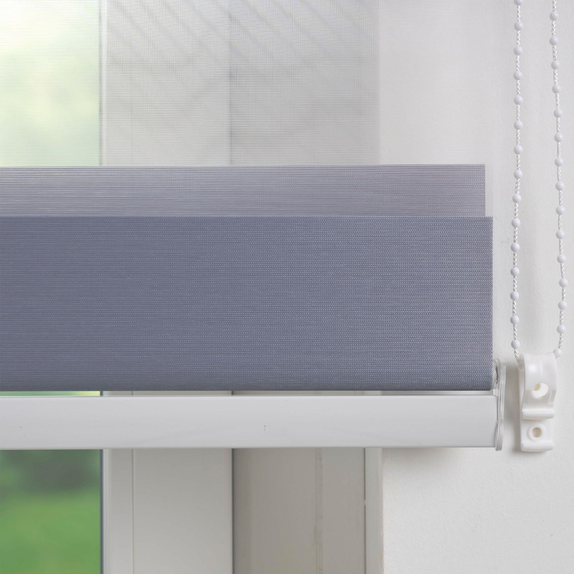 Liedeco Doppelrollo »DUO-Rollo mit 20 cm Streifen«, Lichtschutz, mit Bohren, im Fixmass