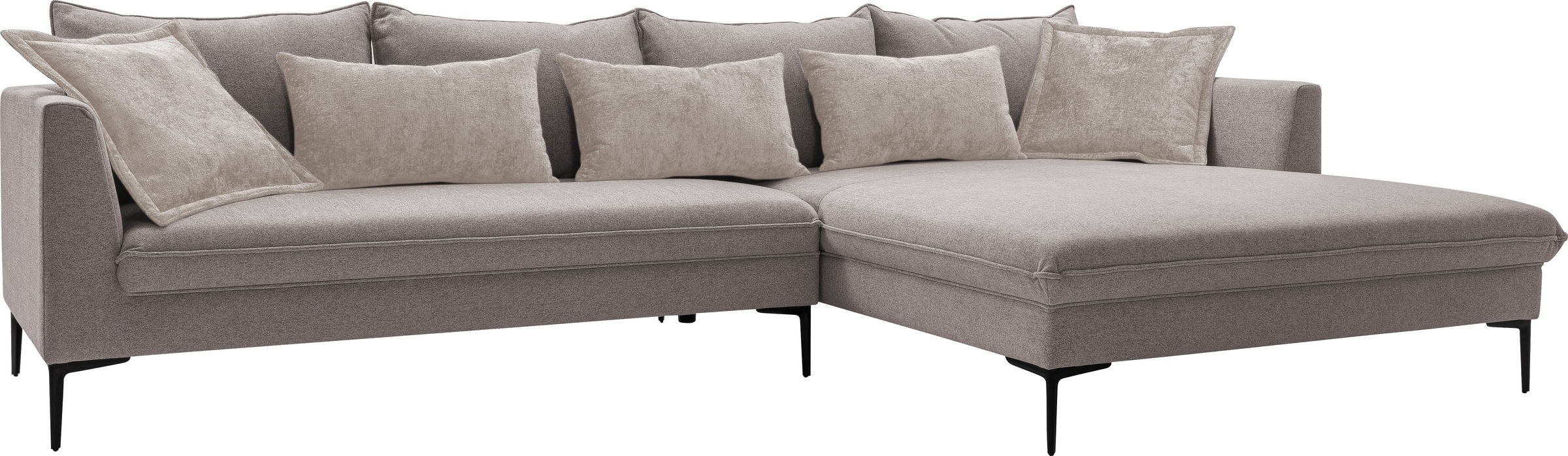 exxpo - sofa fashion Ecksofa »Piazza, elegant und edel, Designsofa mit tollem Sitzkomfort,«, (2 St.), Longchair Ecke in hochwertiger Verarbeitung, Stellmasse 321x187cm