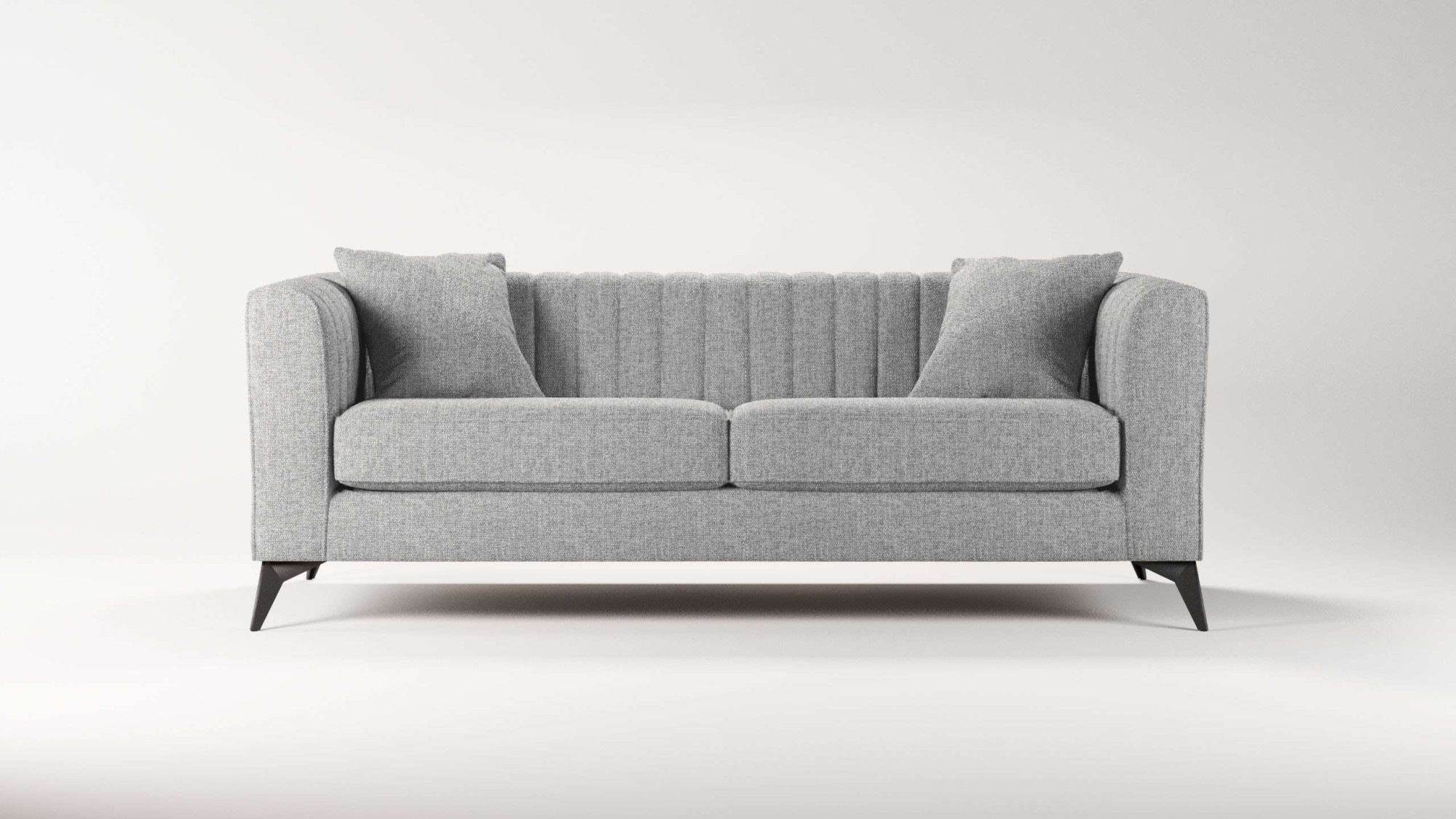 Places of Style 3-Sitzer »MATTHEW elegantes Designsofa, Masse B/T/H: 201/86/74 cm«, feine Steppung im Rückenbereich, lose Sitzkissen, incl. Zierkissen