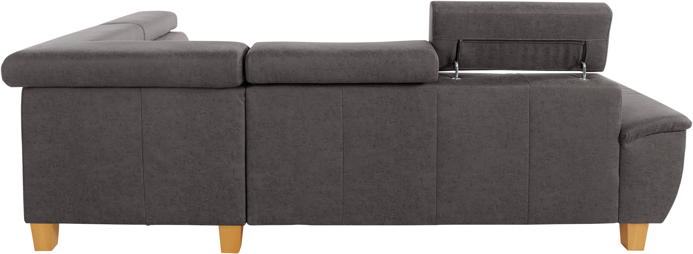 exxpo - sofa fashion Ecksofa »Enya, aufwendige Detailverarbeitung, hoher Sitzkomfort, bequem, L-Form«, mit Kopfteilverstellung, wahlweise Bettfunktion u. Bettkasten