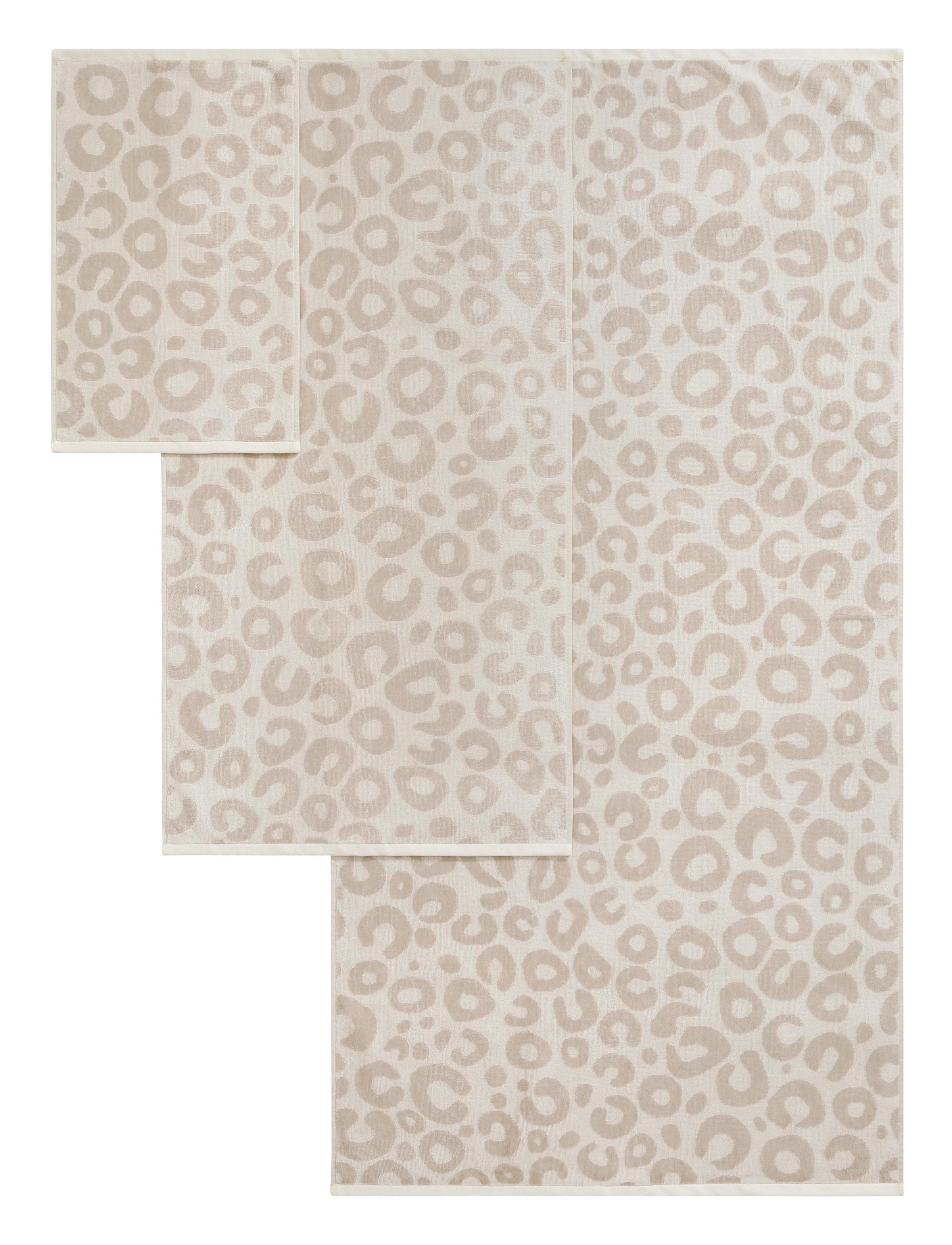 GOODproduct Set de serviettes »Anna Leopardenmuster, 8-tlg Handtuch-Set, 100% Baumwolle« Ensemble 8 Velours en frottier Duschtücher, Handtücher und Gästetücher, weich, modern, Animal Print
