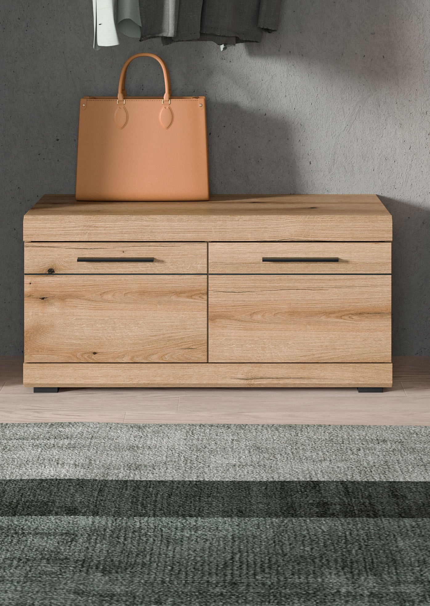 INOSIGN Sitzbank »Siena, Breite 90 cm, 2 Türen, 2 Einlegeböden, 4 Fächer«, (1 St.), Scout, Sitzbank Breite 90 cm, 2 Türen, 4 Fächer, Flur, Diele