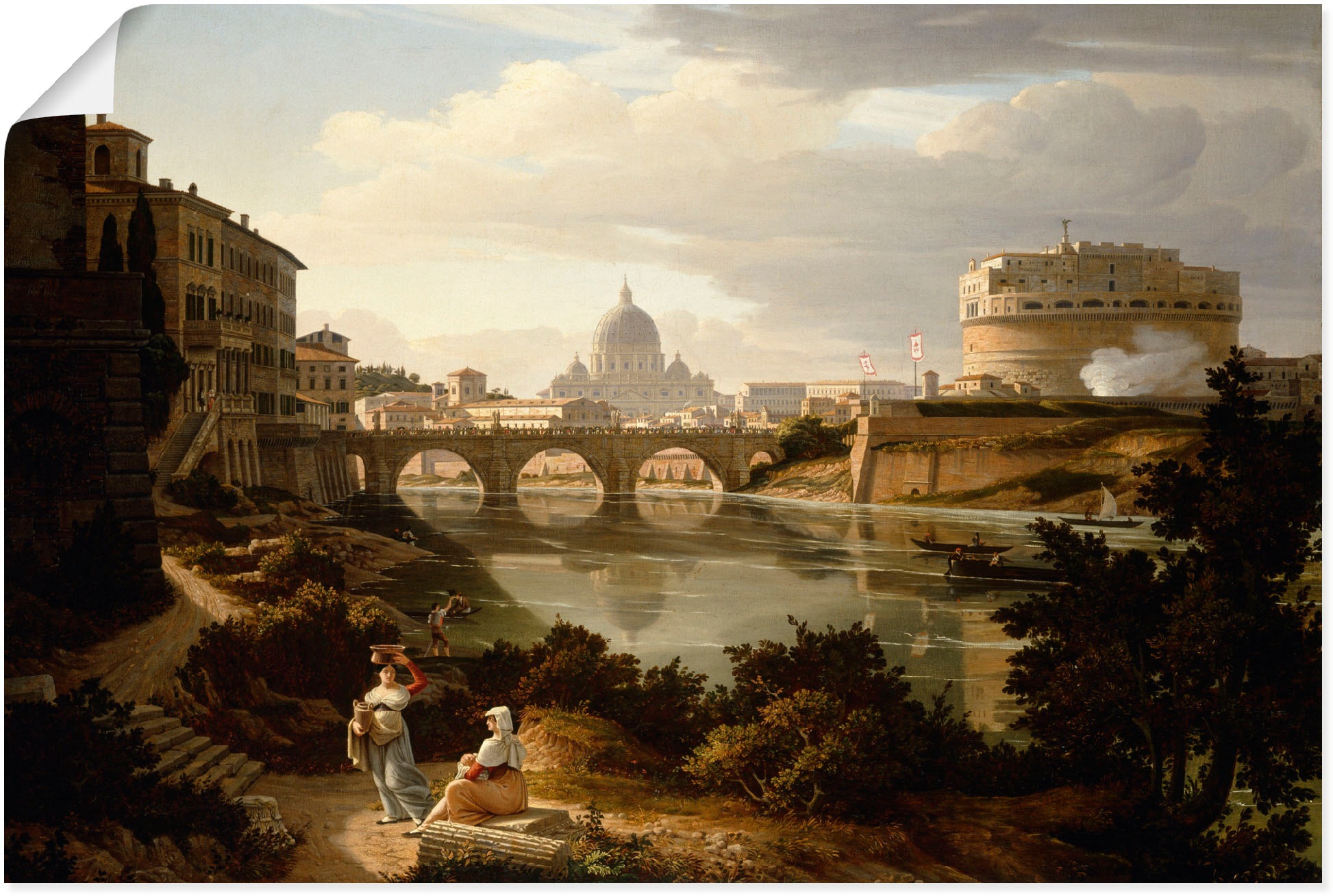 Image of Artland Wandbild »Rom, Ansicht des Tiber nach Süden«, Gebäude, (1 St.), in vielen Grössen & Produktarten - Alubild / Outdoorbild für den Aussenbereich, Leinwandbild, Poster, Wandaufkleber / Wandtattoo auch für Badezimmer geeignet bei Ackermann Versand Sch