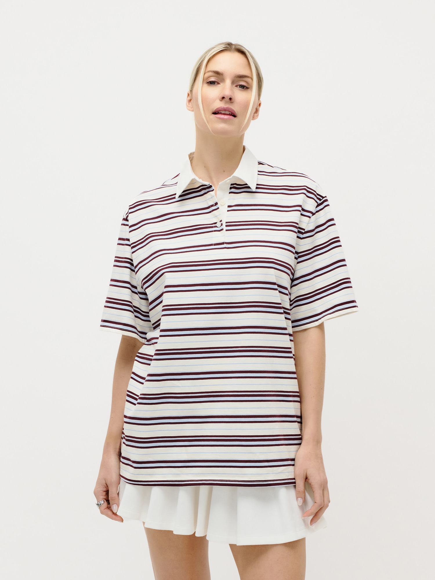Image of LeGer Poloshirt "Cora, LeGer by Lena Gercke" aus Baumwolle, Oversize Fit