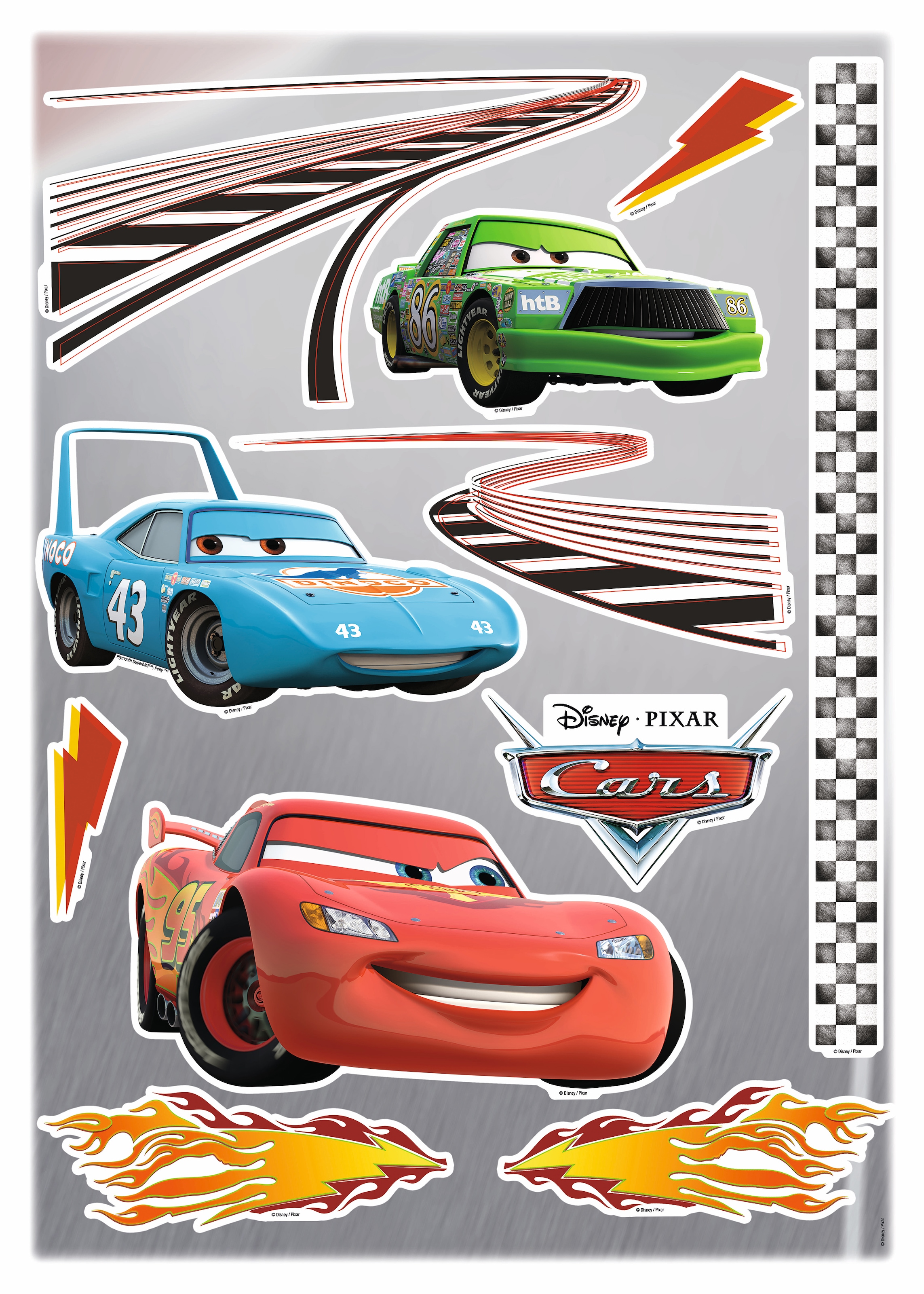 Image of Komar Wandtattoo "Cars - Grösse 50 x 70 cm" selbstklebend, Wandsticker, Kinderzimmer