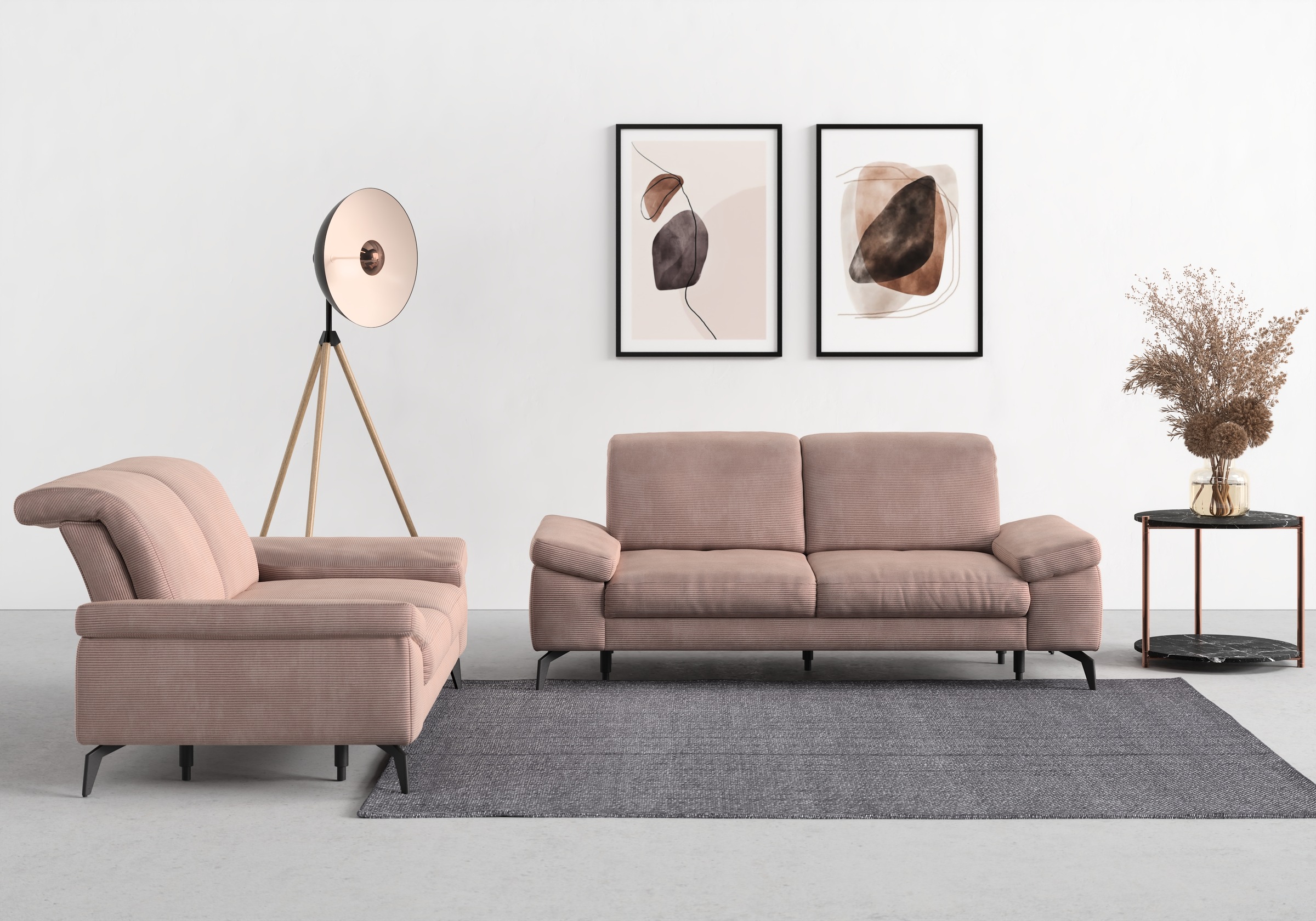 sit&more 2,5-Sitzer »Cabana«, Breite 211 cm, mit oder ohne Sitztiefen-, und Kopfteilfunktion
