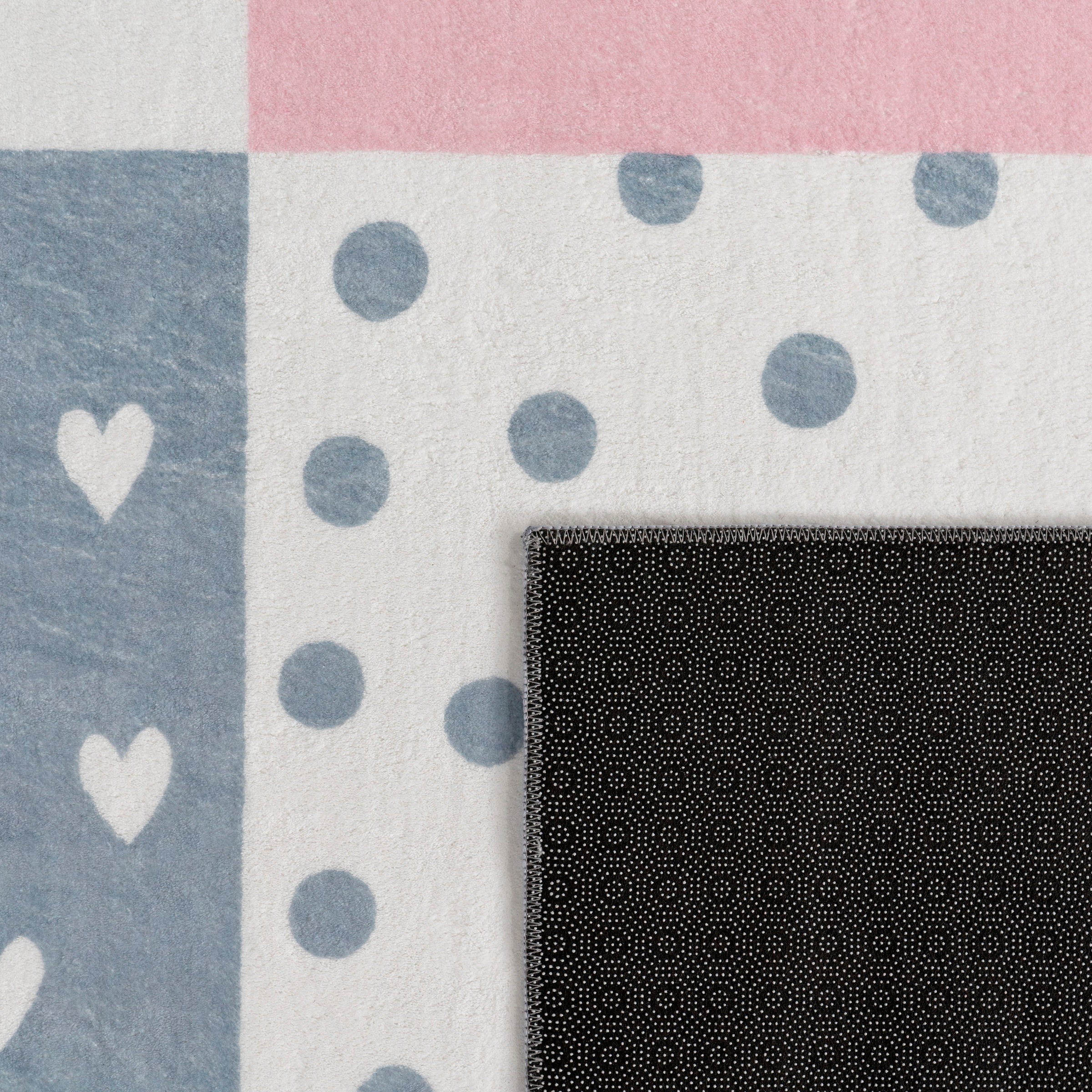 Paco Home Kinderteppich »Eliz 391«, rechteckig, 12 mm Höhe, Kurzflor, Spielteppich, Patchwork-Muster, Motiv Krone, Herz & Punkte