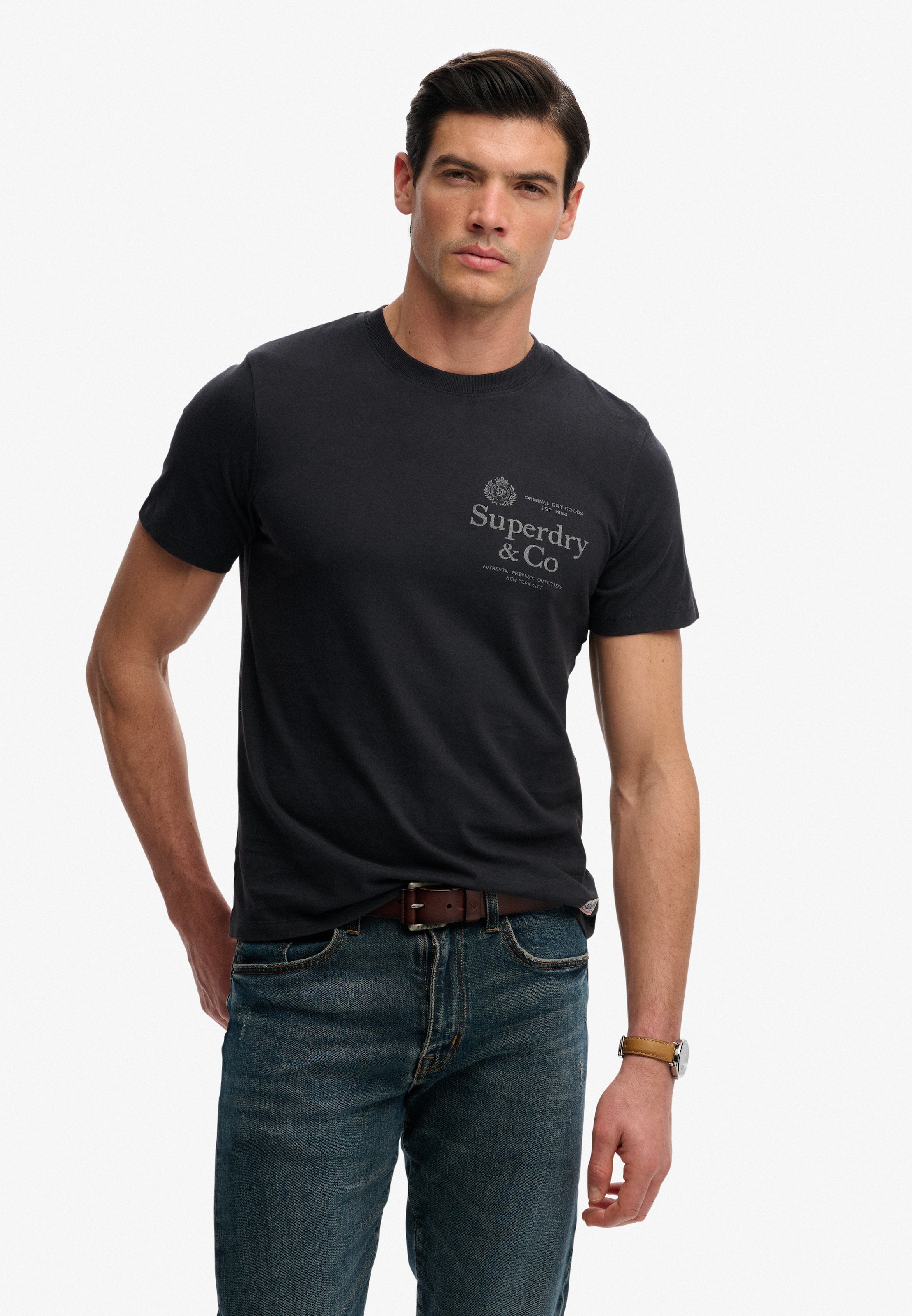 Image of Superdry Rundhalsshirt "1954 Company Relaxed Tee" Baumwolle, relaxed fit