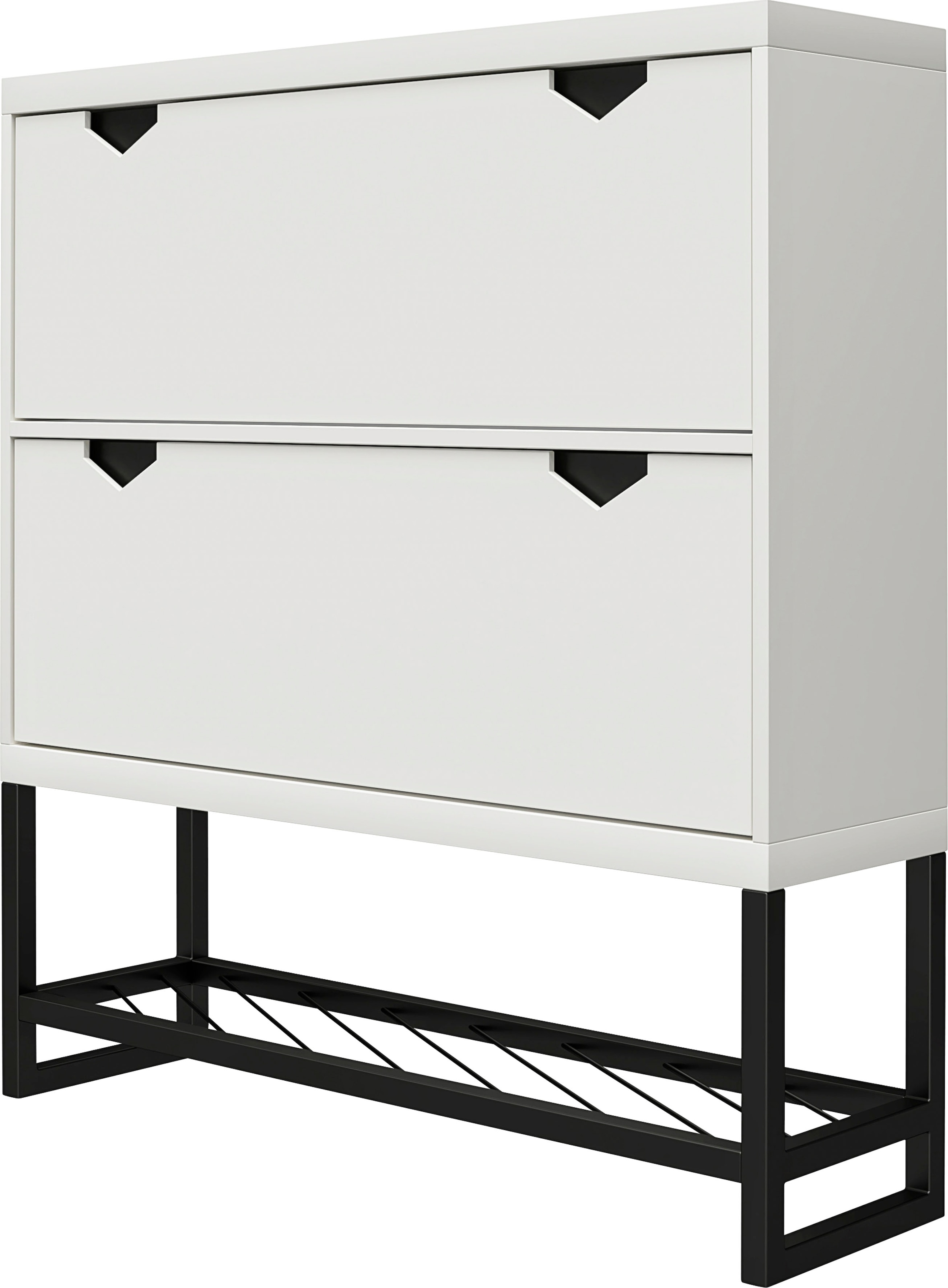 CosmoLiving by Cosmopolitan Schuhschrank »Brielle«, (1 St.), mit 2 Klappen, 4-5 Paar Schuhe pro Klappe, Breite 90 cm, Höhe 110 cm