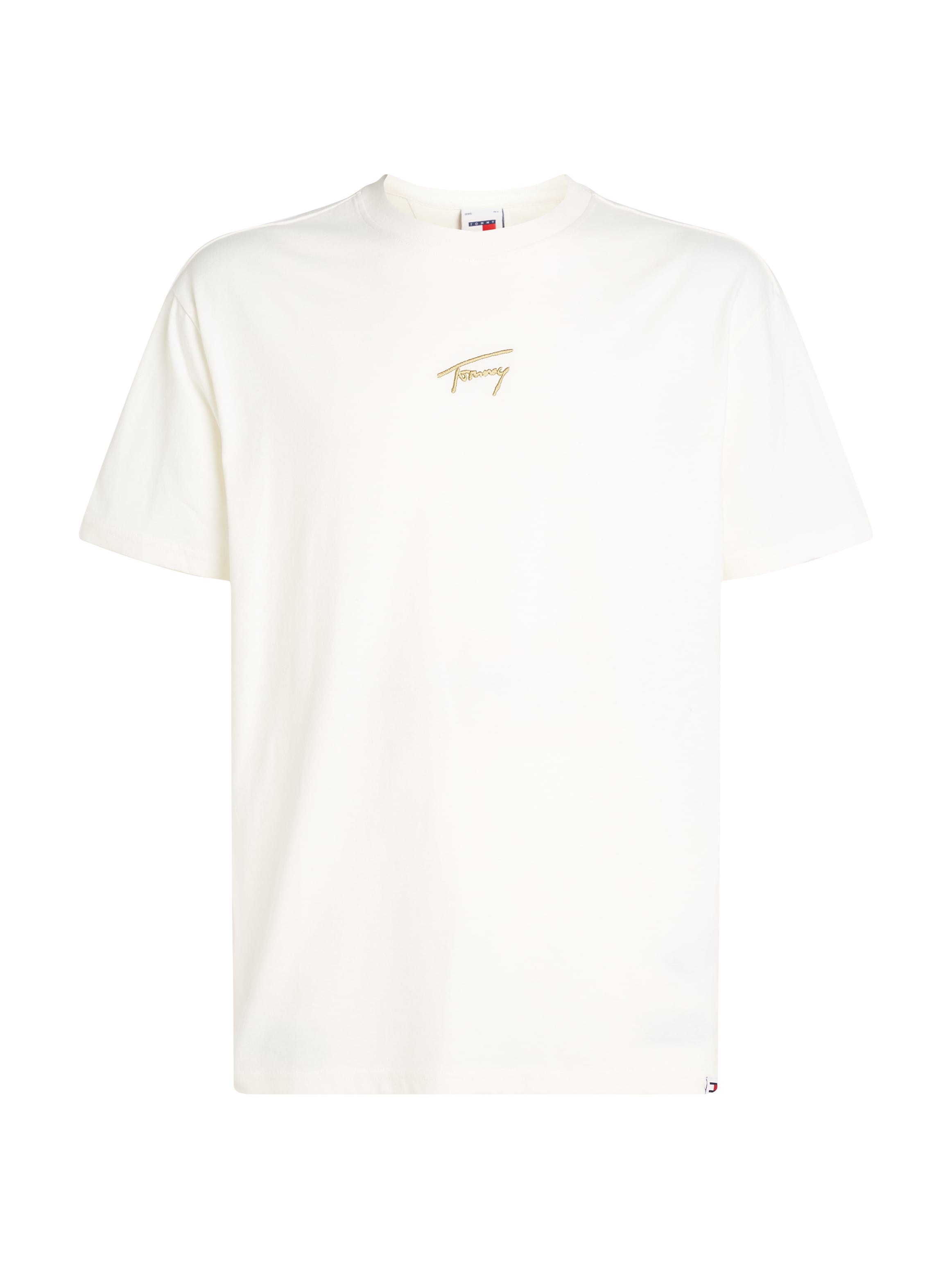 Tommy Jeans T-Shirt »TJM REG GOLD SIGNATURE TEE EXT«, Logostickerei