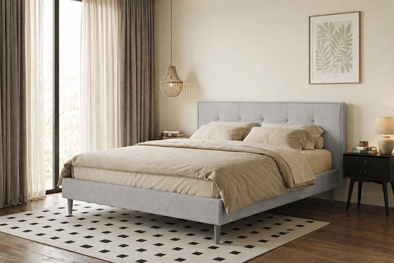Image of GOODproduct Polsterbett "IMMINA, Bett mit Lattenrost" gepolstertes Kopfteil und Rahmen, Liegefläche 180x200cm