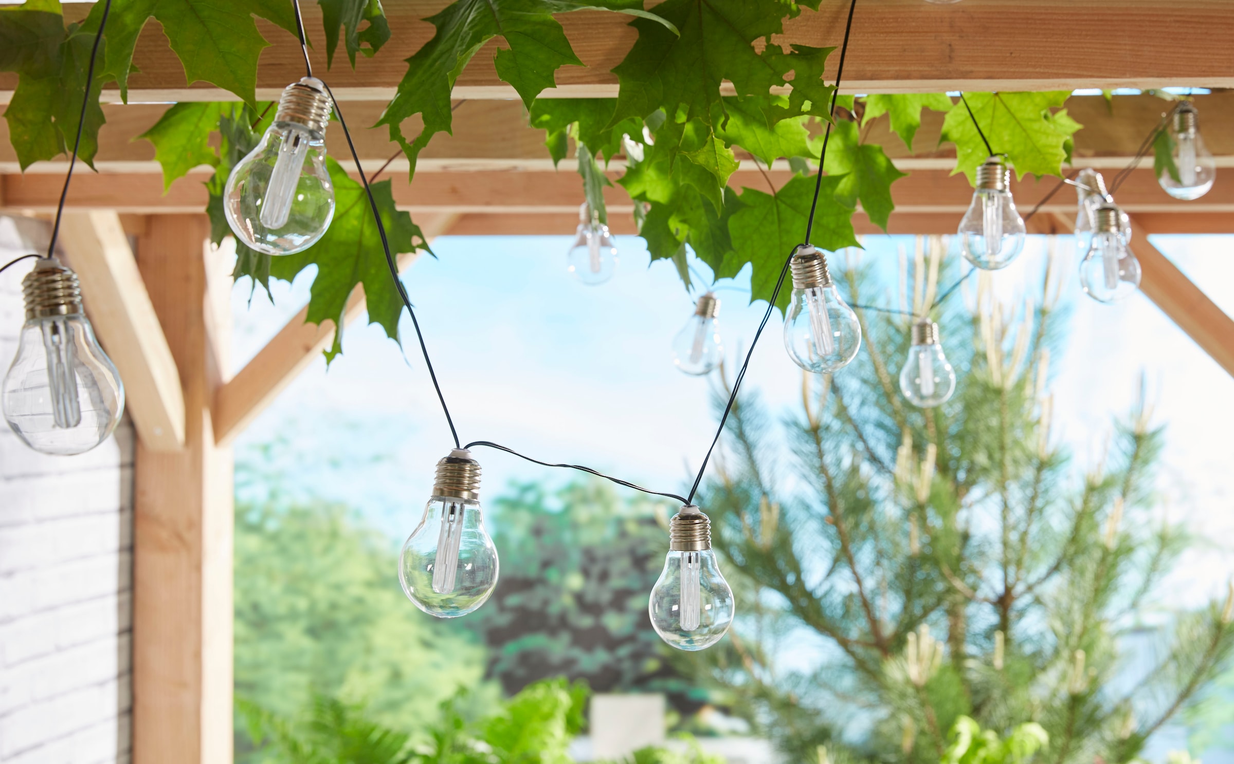 LUXFORM Guirlande lumineuse »Solar-Lichterkette Corfu Partybeleuchtung - 15xLED« Fabriqué en verre