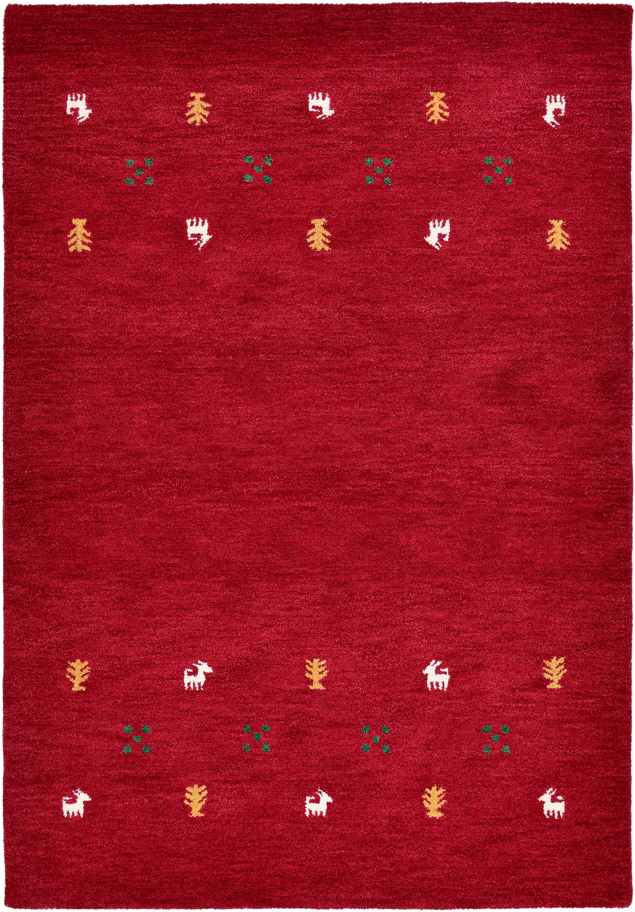 THEKO Wollteppich »Gabbeh Motiv, Handweb Teppich, Tiermotiv, reine Wolle, handgewebt«, rechteckig, 14 mm Höhe, reine Wolle, handgewebt, Wohnzimmer, Schlafzimmer, Esszimmer