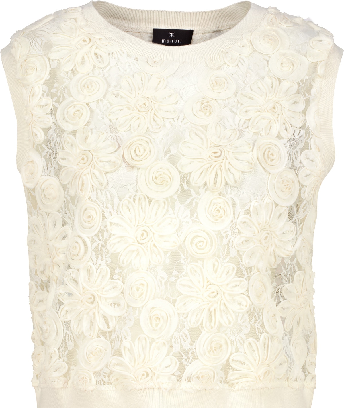 Monari Débardeur »Pullover Stricktop Spitze« Regular fit mit Spitze