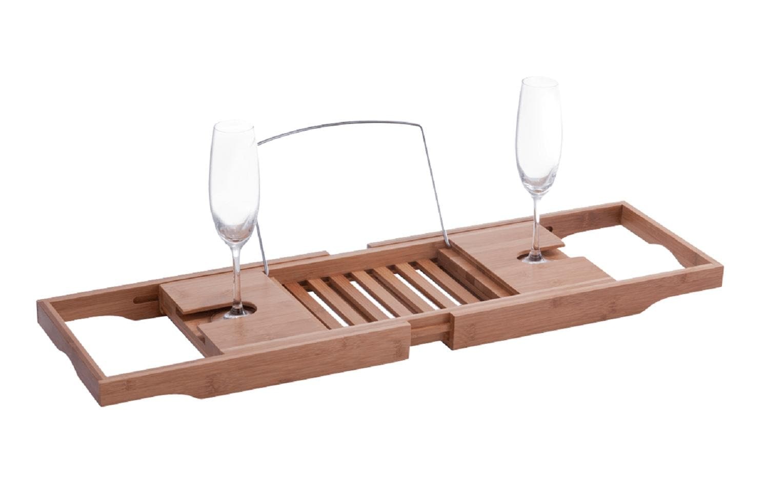 Zeller Present Badewannenbrücke »mit Glashalter Braun«, Holzart: Bambus (China)