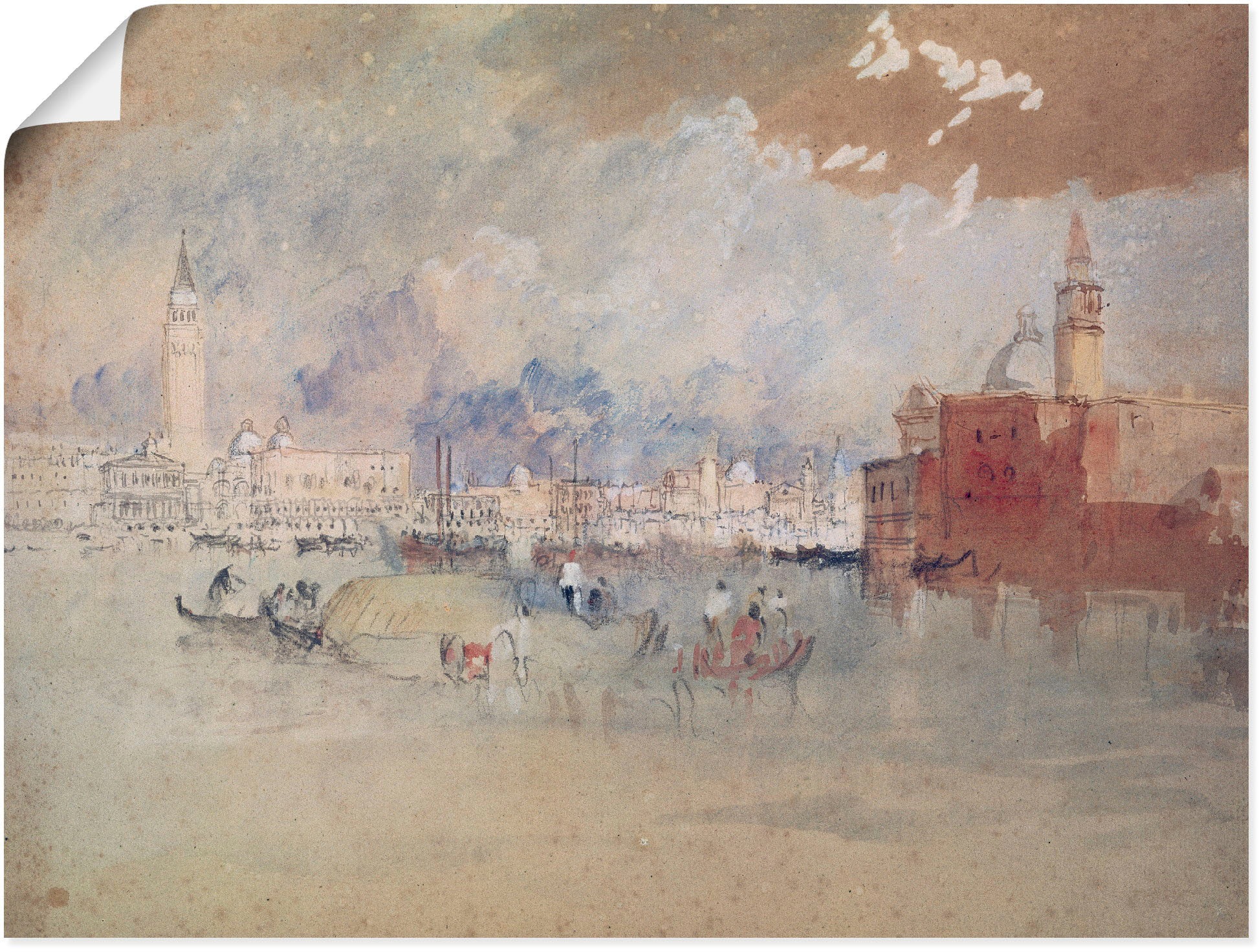 Image of Artland Wandbild »Venedig, von der Lagune aus gesehen.«, Italien, (1 St.), in vielen Grössen & Produktarten -Leinwandbild, Poster, Wandaufkleber / Wandtattoo auch für Badezimmer geeignet bei Ackermann Versand Schweiz