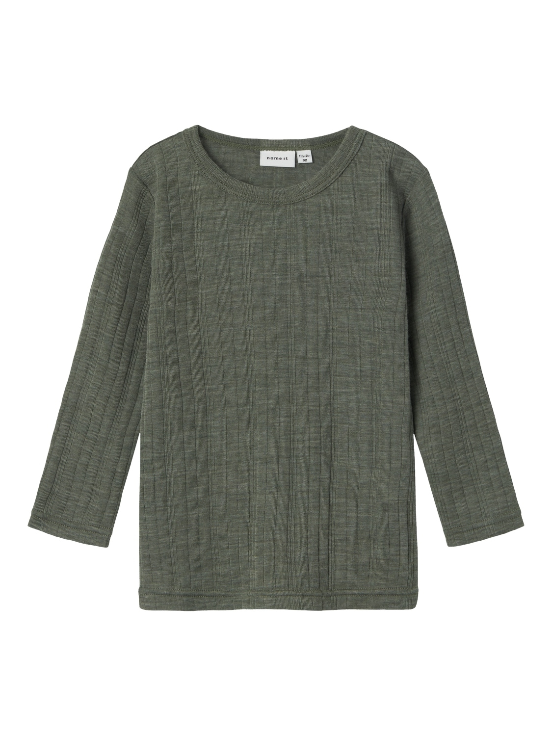 Name It Langarmshirt »NMMWANG WOOL NEEDLE LS TOP SOLID NOOS«, aus reiner Merinowolle