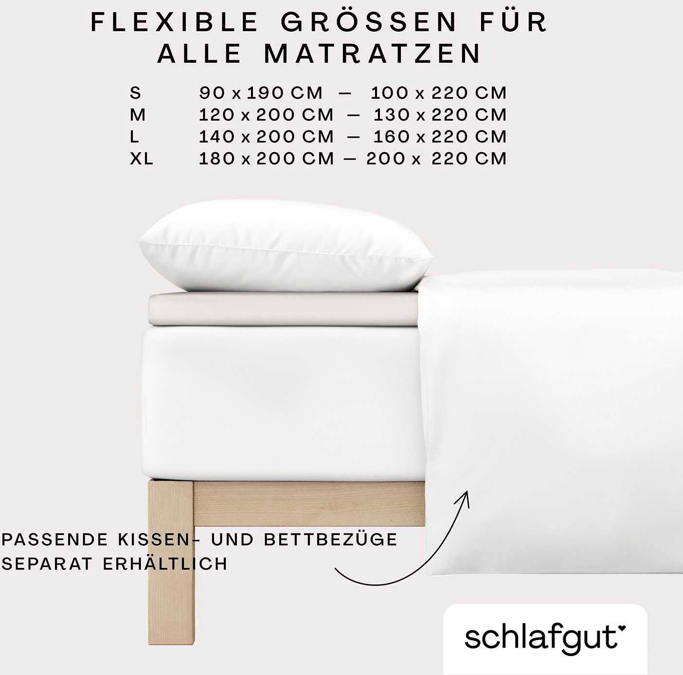 Schlafgut Spannbettlaken »PURE TOPPER in Gr. 90x200, 140x200 oder 180x200 cm, Laken für Topper«, aus 100% Bio-Baumwolle, für Matratzen bis 10 cm Höhe, Bettlaken