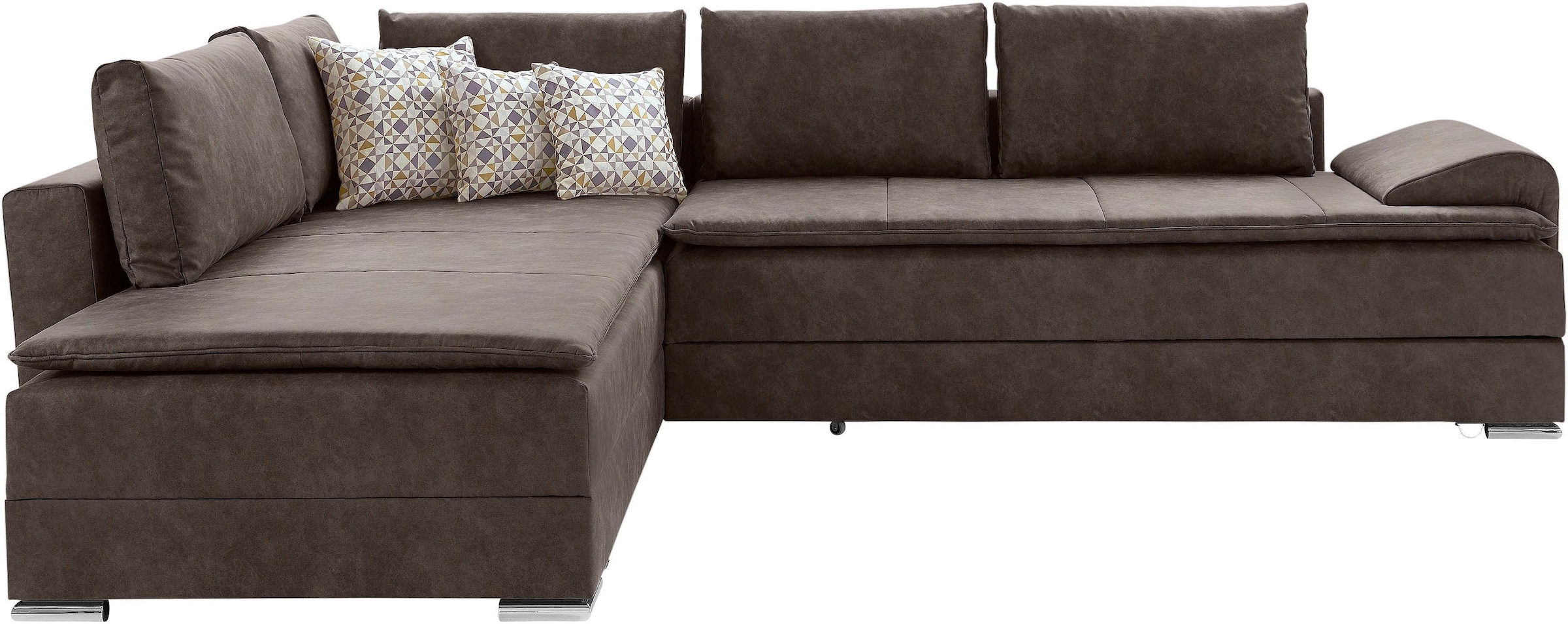 INOSIGN Ecksofa »Boxspringbett Night & Day L-Form mit Dauer-Schlaffunktion mit Armlehne«, mit Boxspring-Bettfunktion 180x200 cm und Bettkasten, Dauerschläfer!