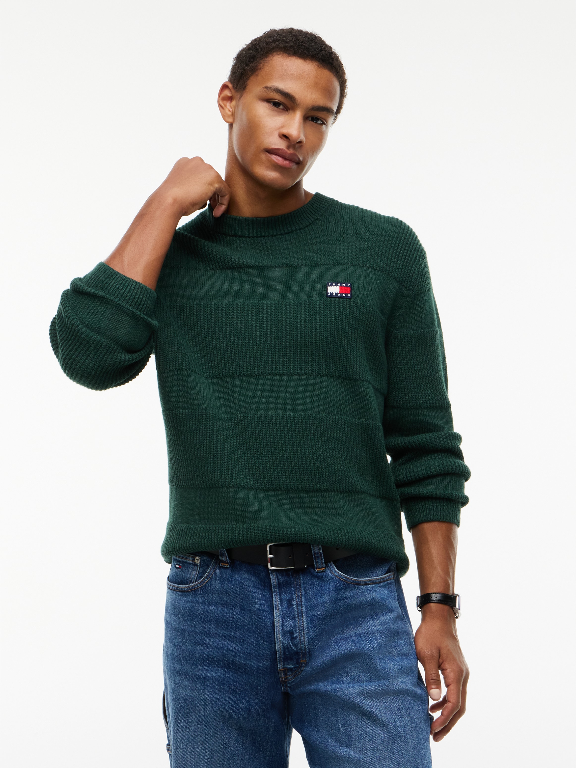 Image of Tommy Jeans Strickpullover "REGULAR TEXTURED SWEATER" Regular fit mit Rundhalsausschnitt