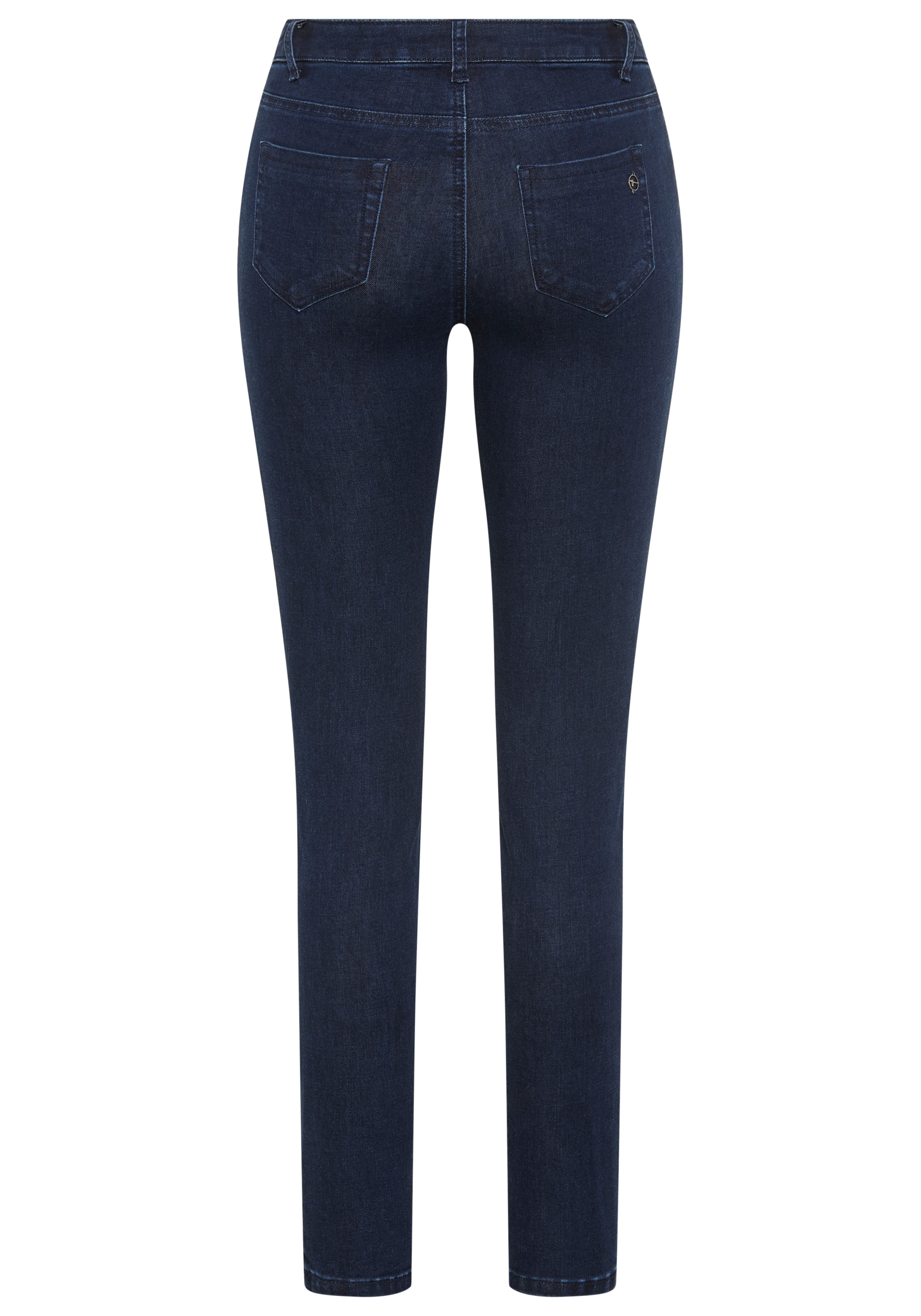 Tamaris Jeans skinny schmale Beinweite, mit Gürtelschlaufenbund, mit Metallreissverschluss