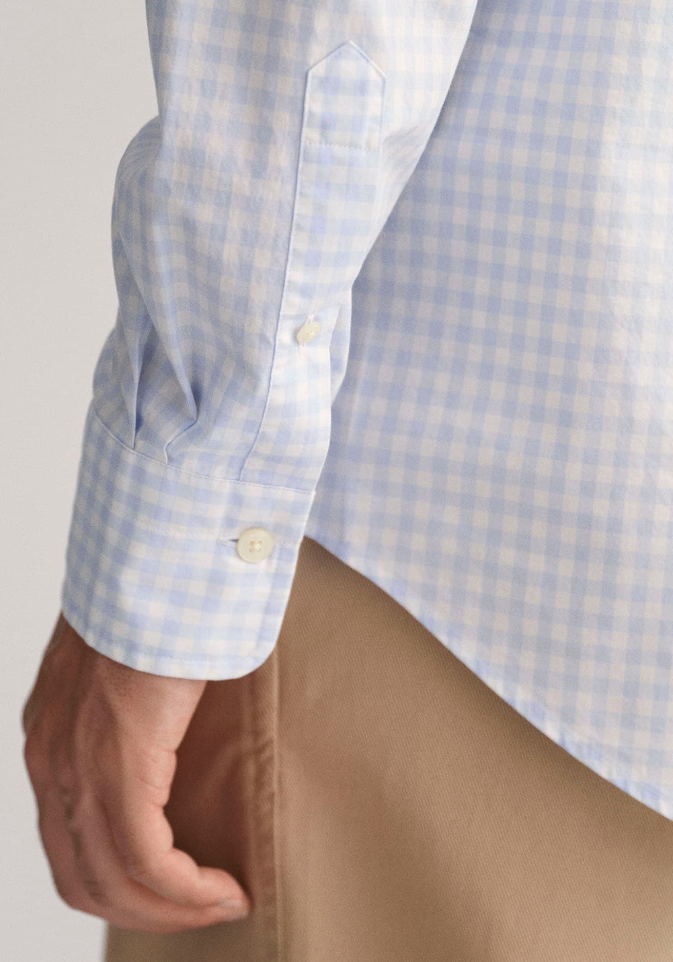Gant Langarmhemd »REG POPLIN GINGHAM SHIRT«, mit Logostickerei auf der Brust