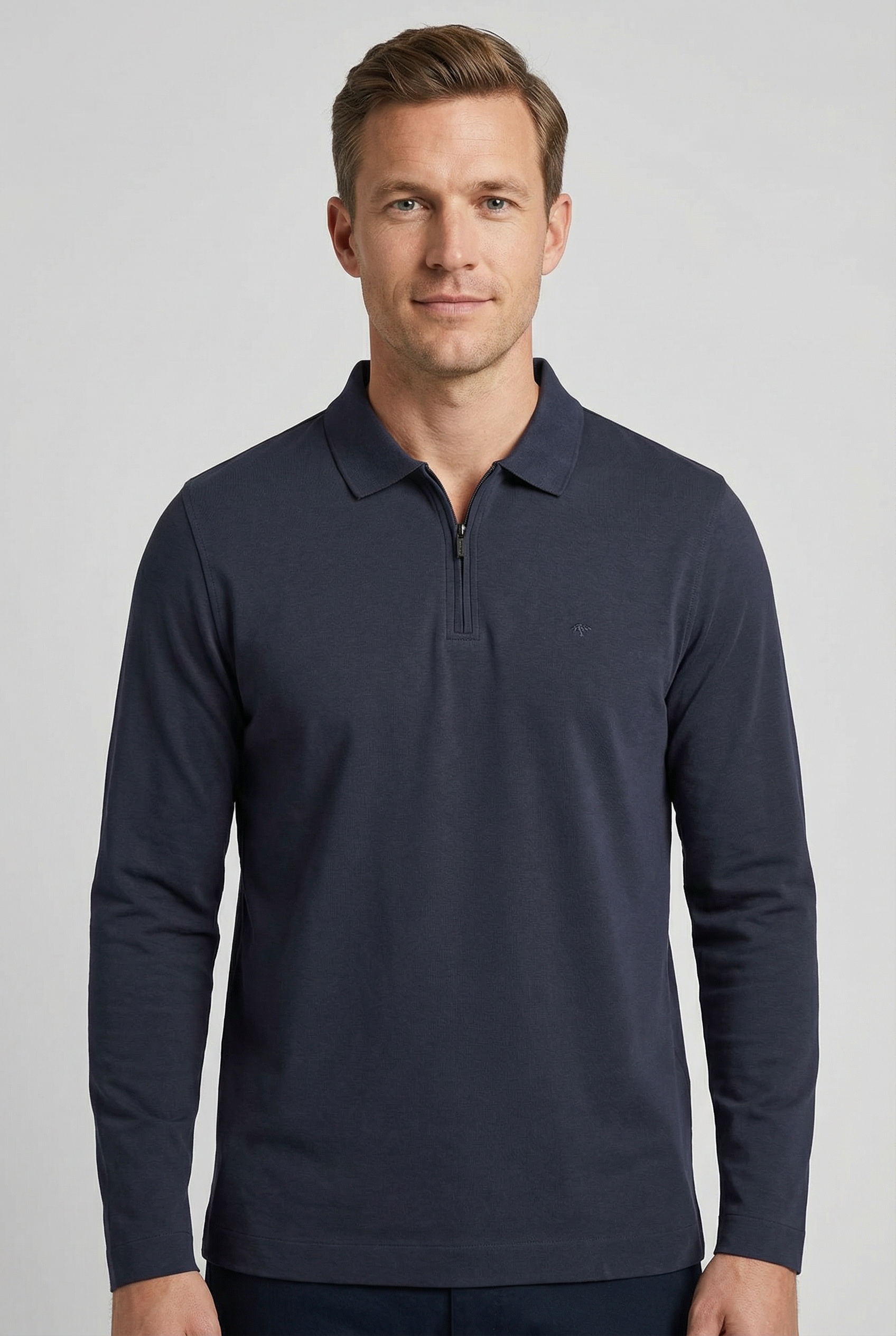 Image of FYNCH-HATTON Langarmshirt normale Passform, mit Zipper, mit Hemdkragen, hüftbedeckende Länge