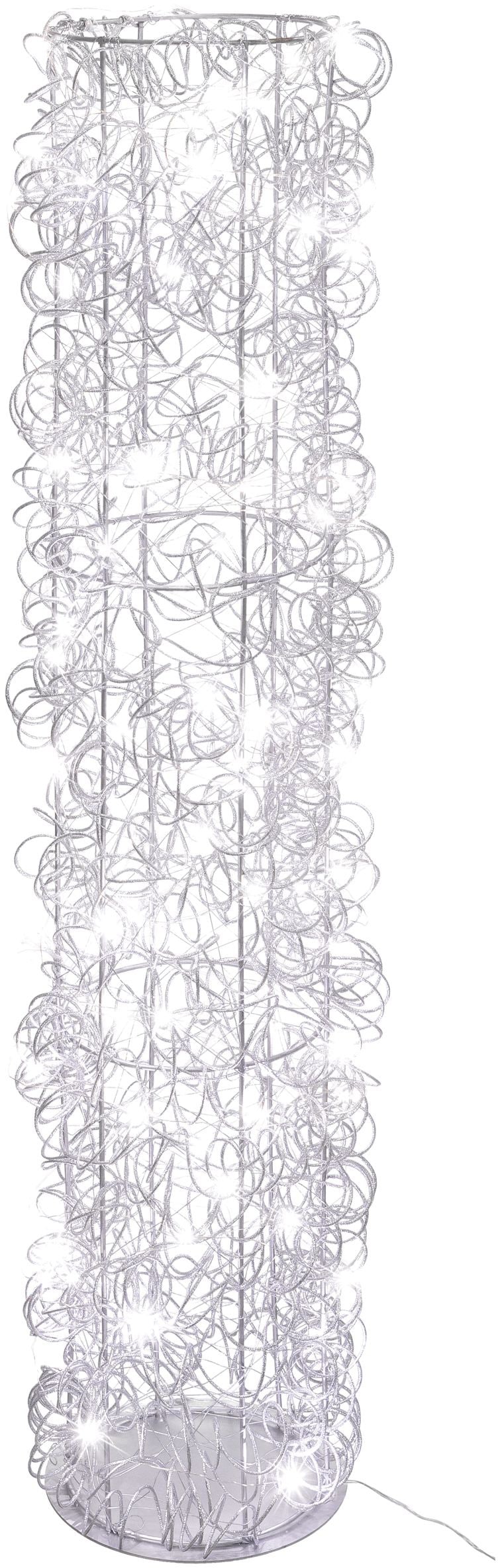 Creativ light Objet décoratif »Metalldraht-Tower« cylindre en fil métallique, avec fonction minuterie, câble USB