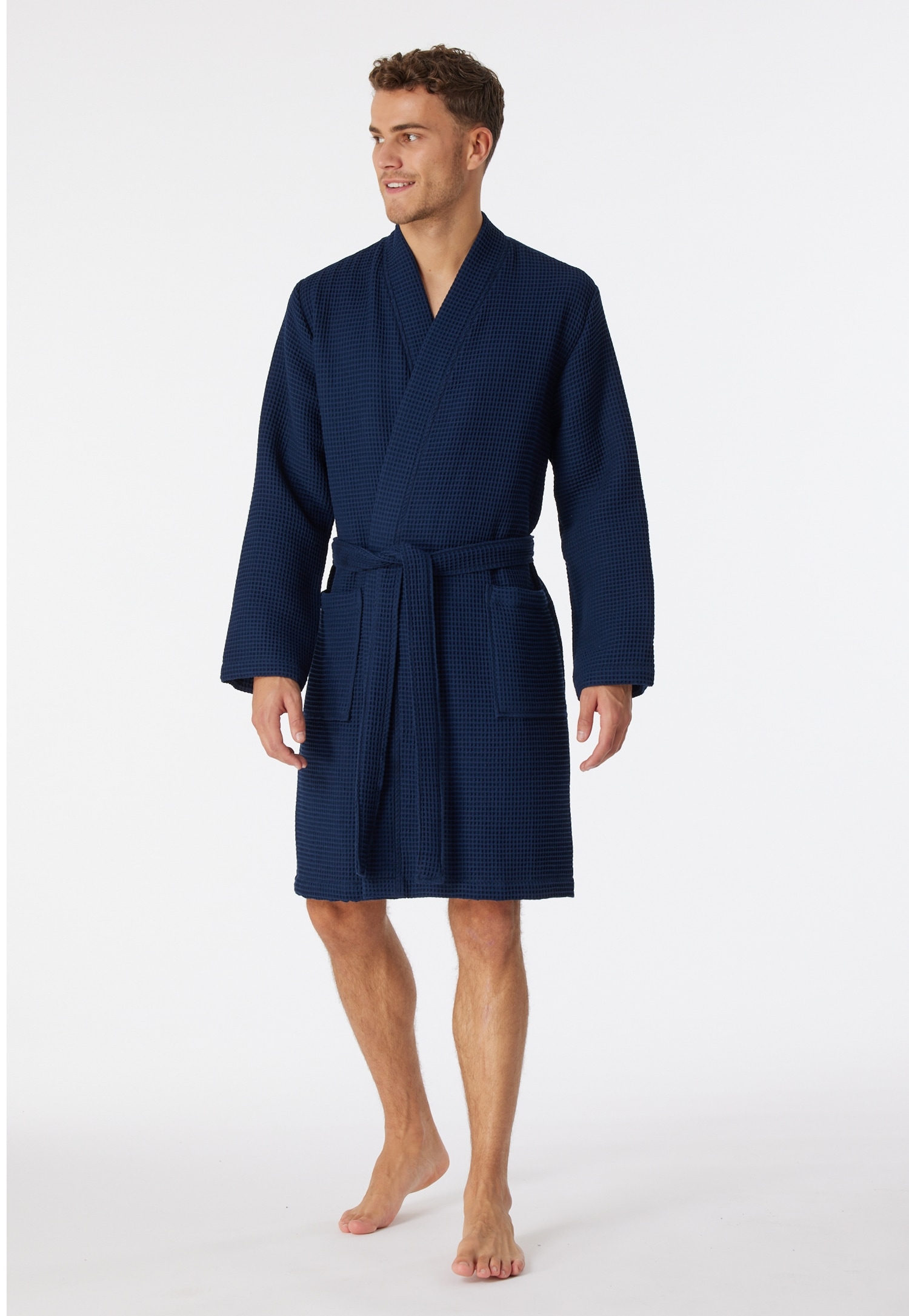 Image of Schiesser Herrenbademantel "Essentials" mit Bindekordel, Kimono-Schnitt