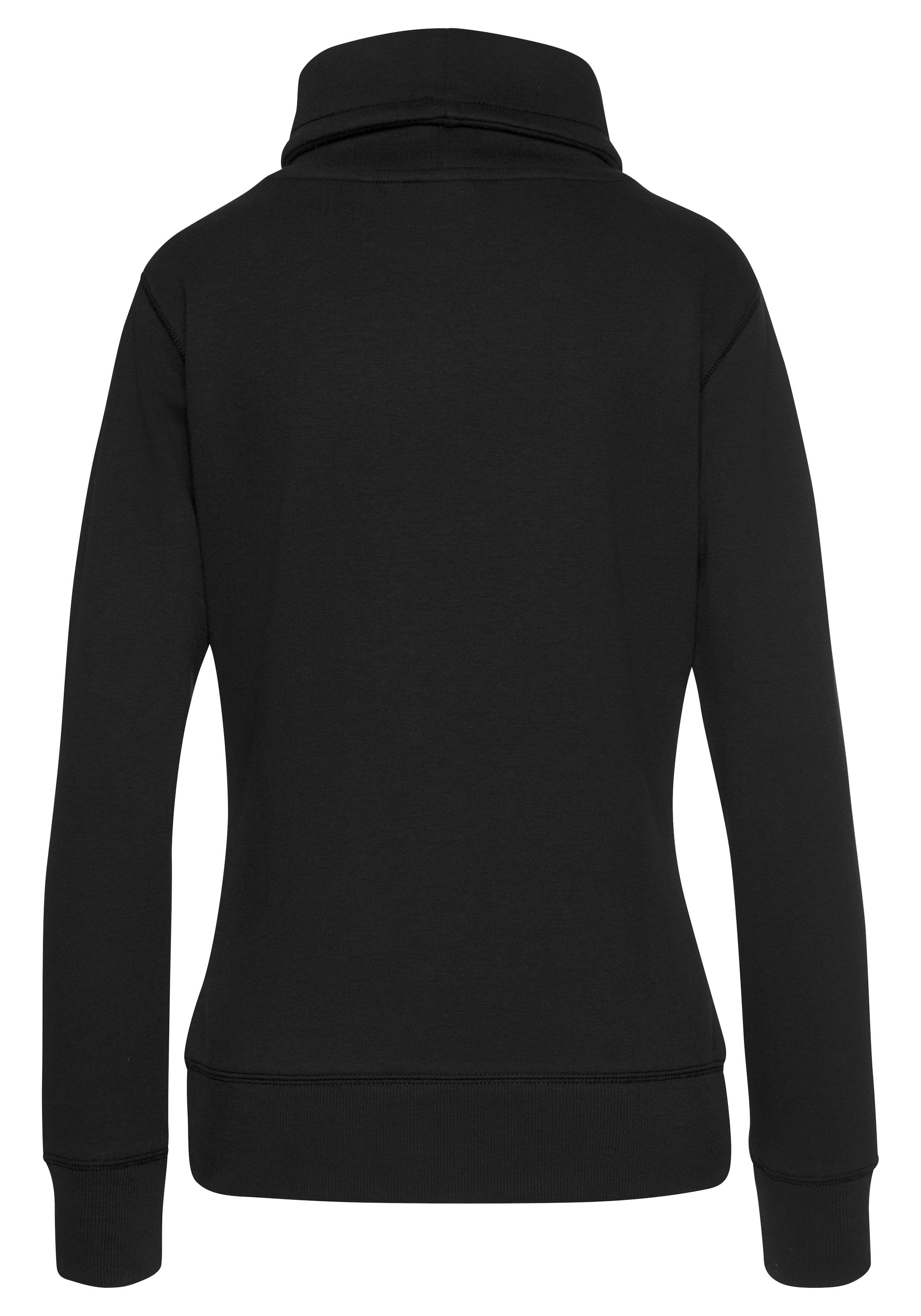 Bench. Loungewear Longsweatshirt, mit Stehkragen in Layeroptik und Kängurutasche, Loungewear