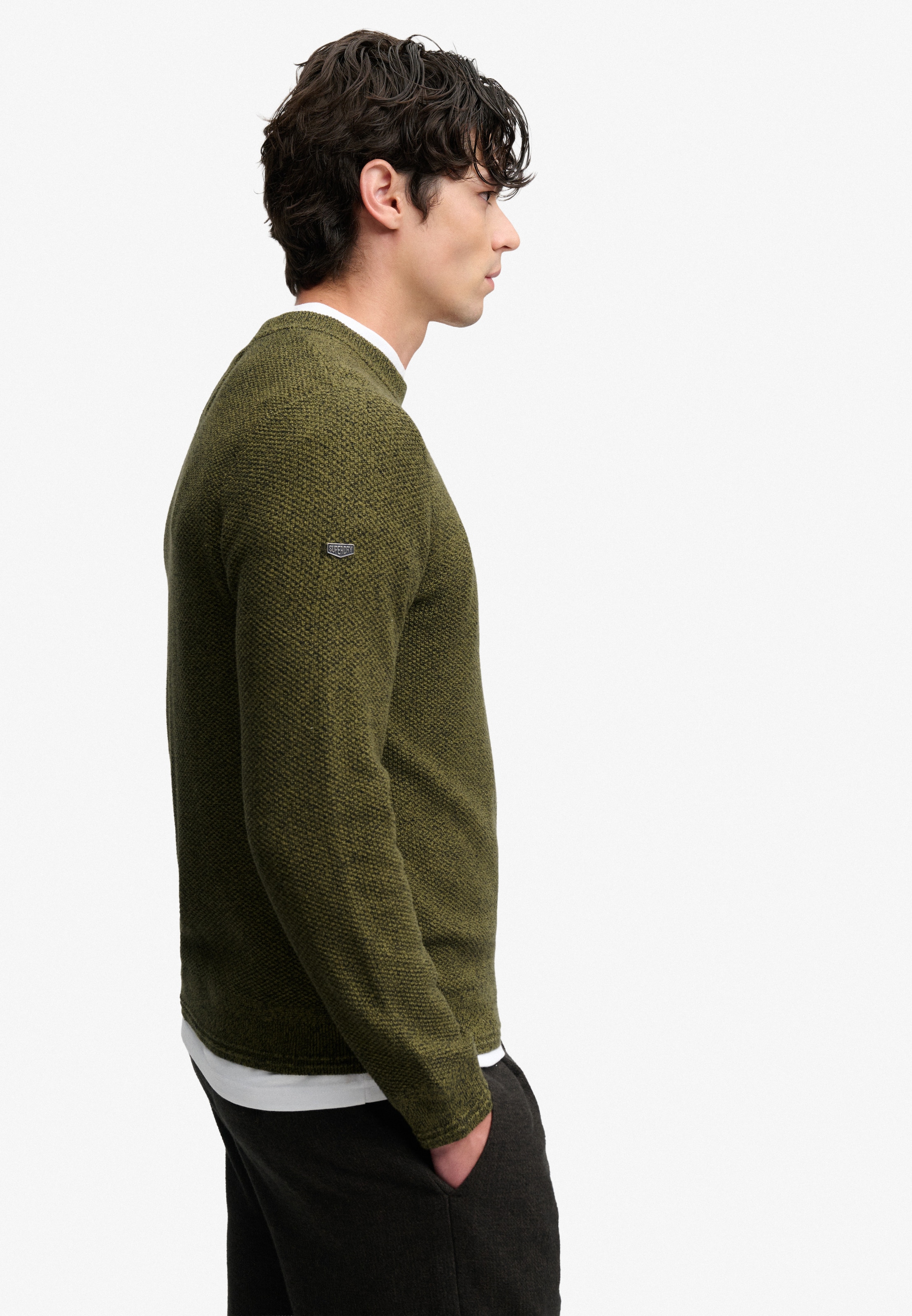 Superdry Pull à col rond »TEXTURE KNIT JUMPER« Baumwolle, regular fit