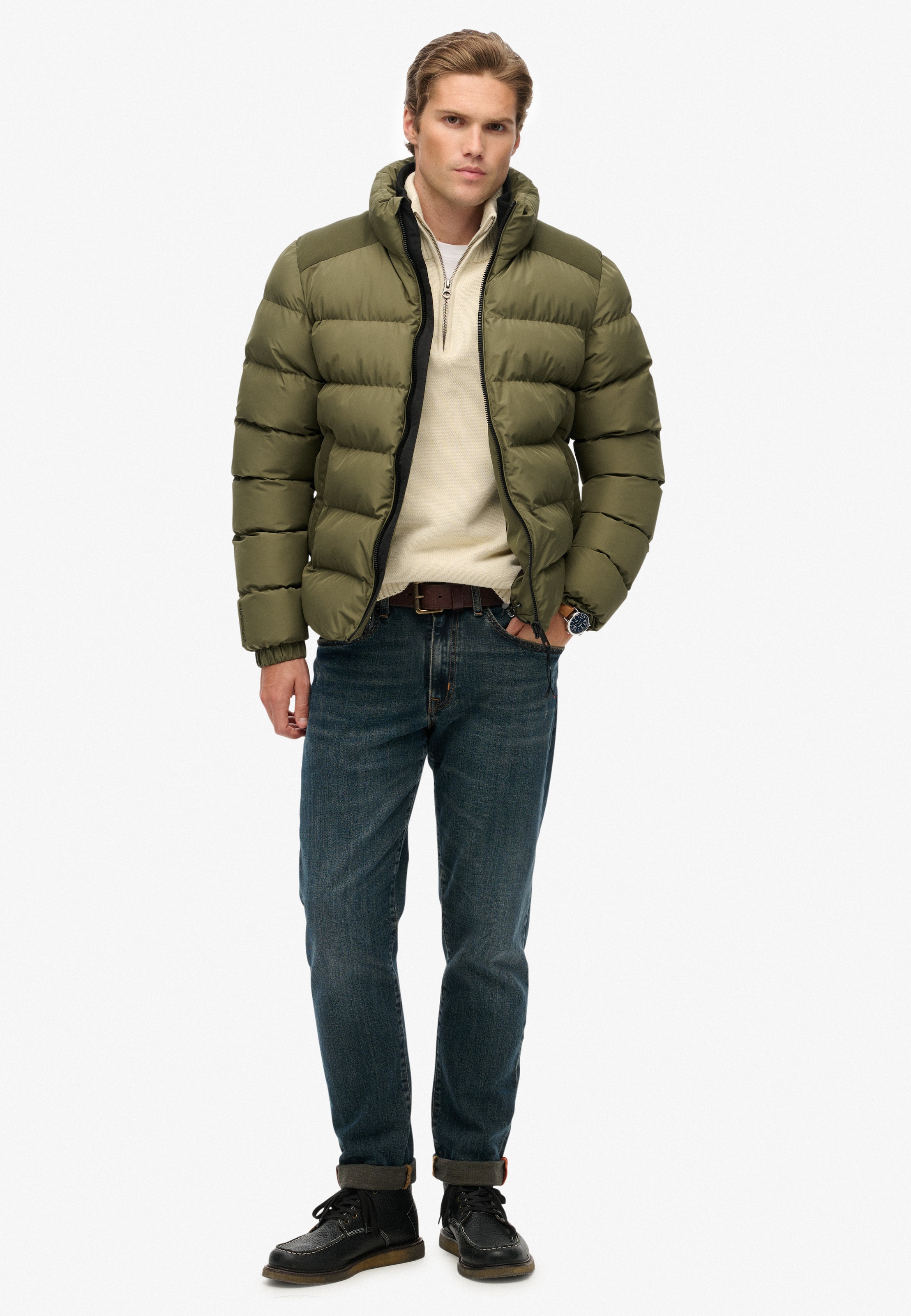 Superdry Steppjacke »SPORTS PUFFER JACKET« ohne Kapuze mit Relaxed Fit