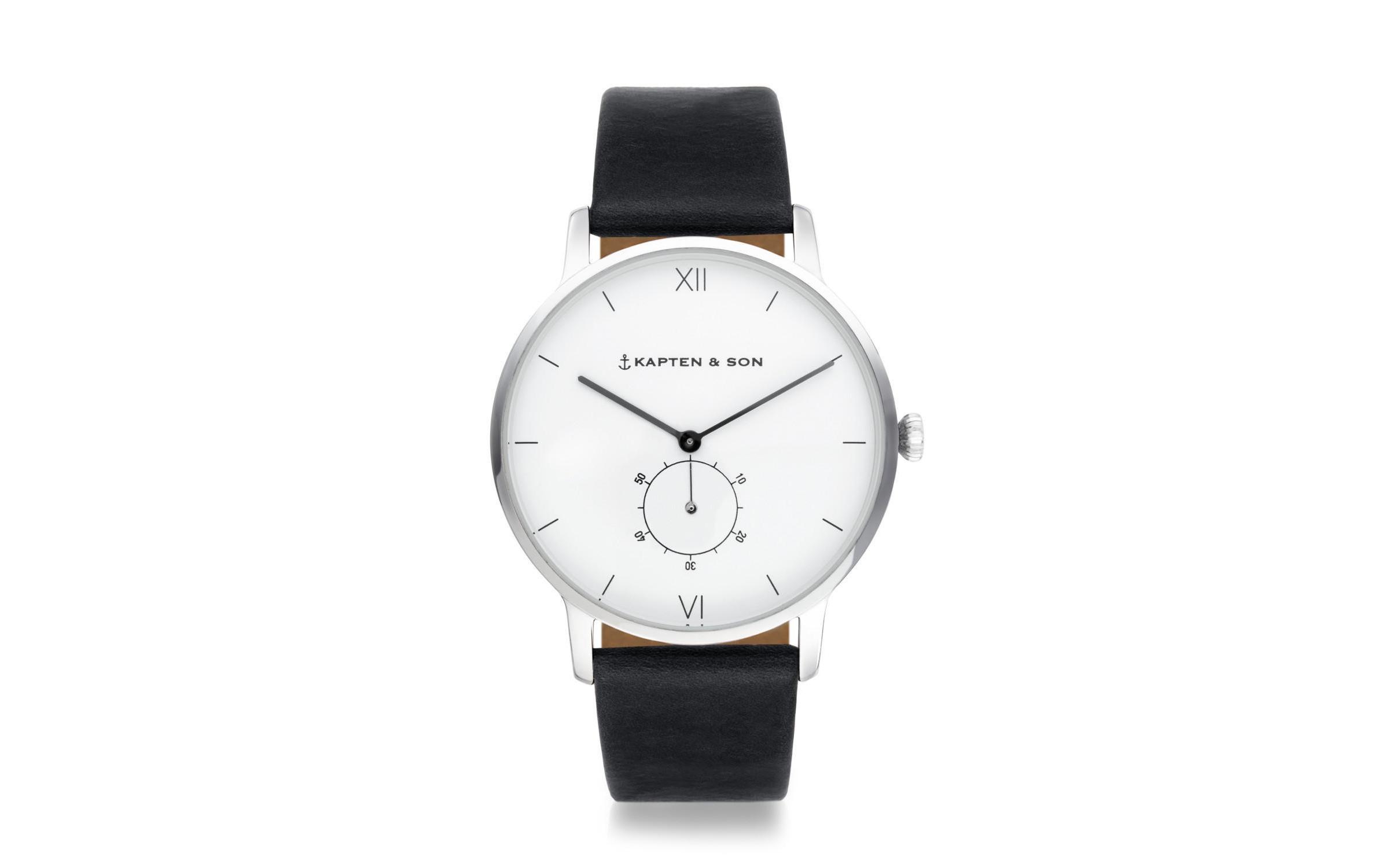 Image of Kapten & Son Quarzuhr »Heritage Silver Black Leather« bei Ackermann Versand Schweiz