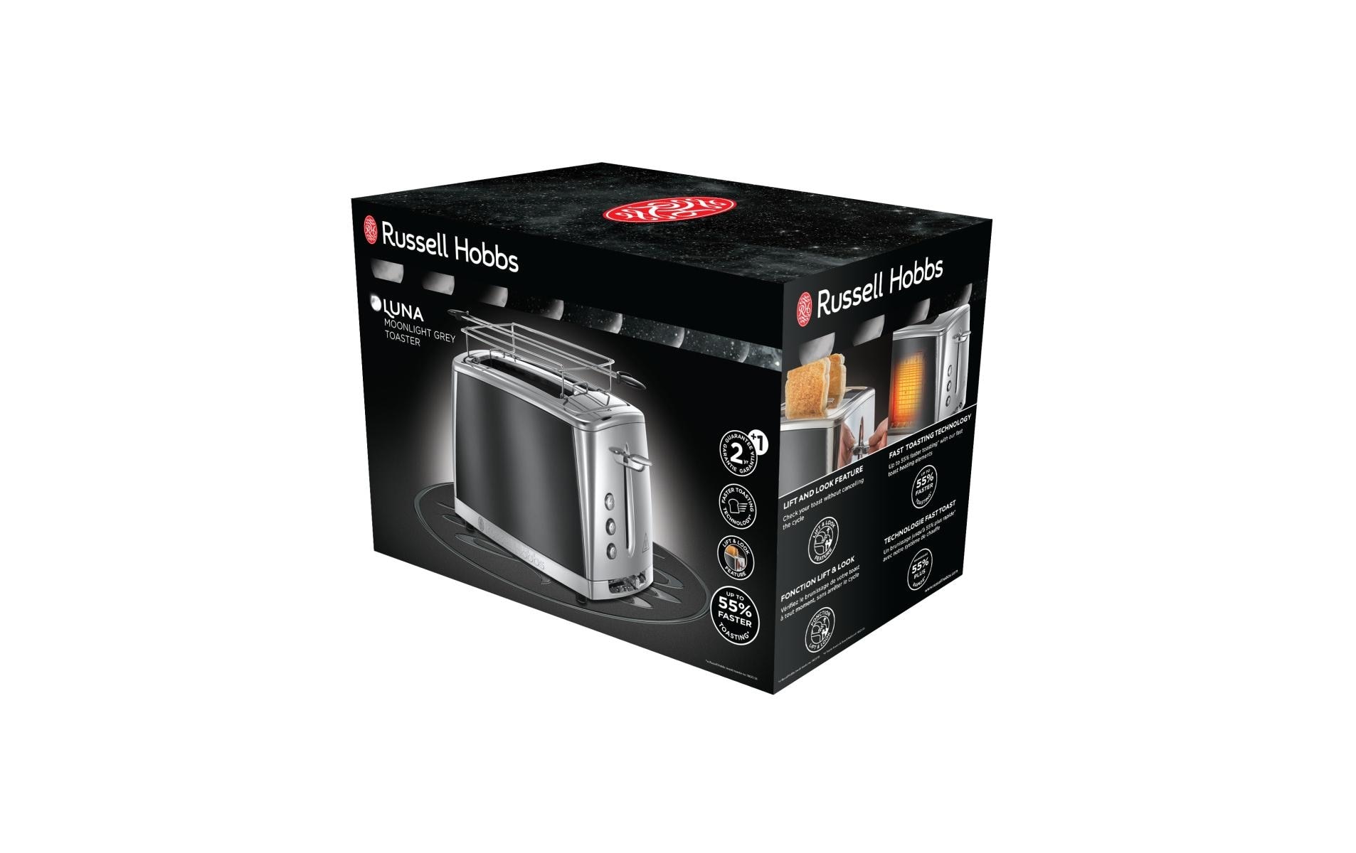 RUSSELL HOBBS Toaster »Russell Hobbs Toaster Luna Moonlight Grey«, 1550 W