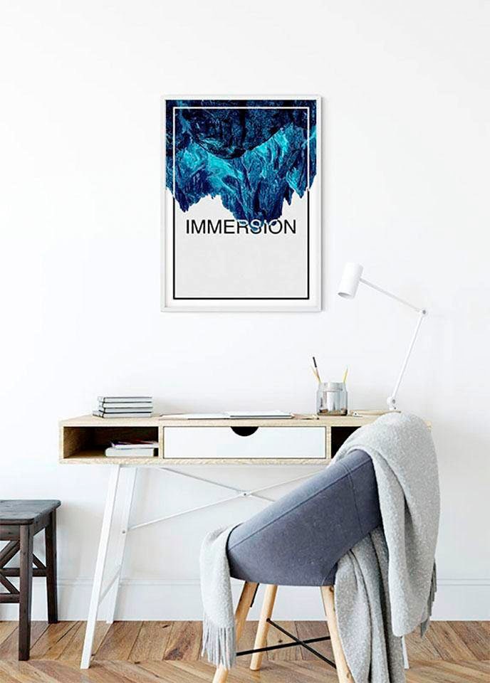 Komar Poster »Immersion Blue«, Abstrakt-Sprüche & Texte, (1 St.), Kinderzimmer, Schlafzimmer, Wohnzimmer