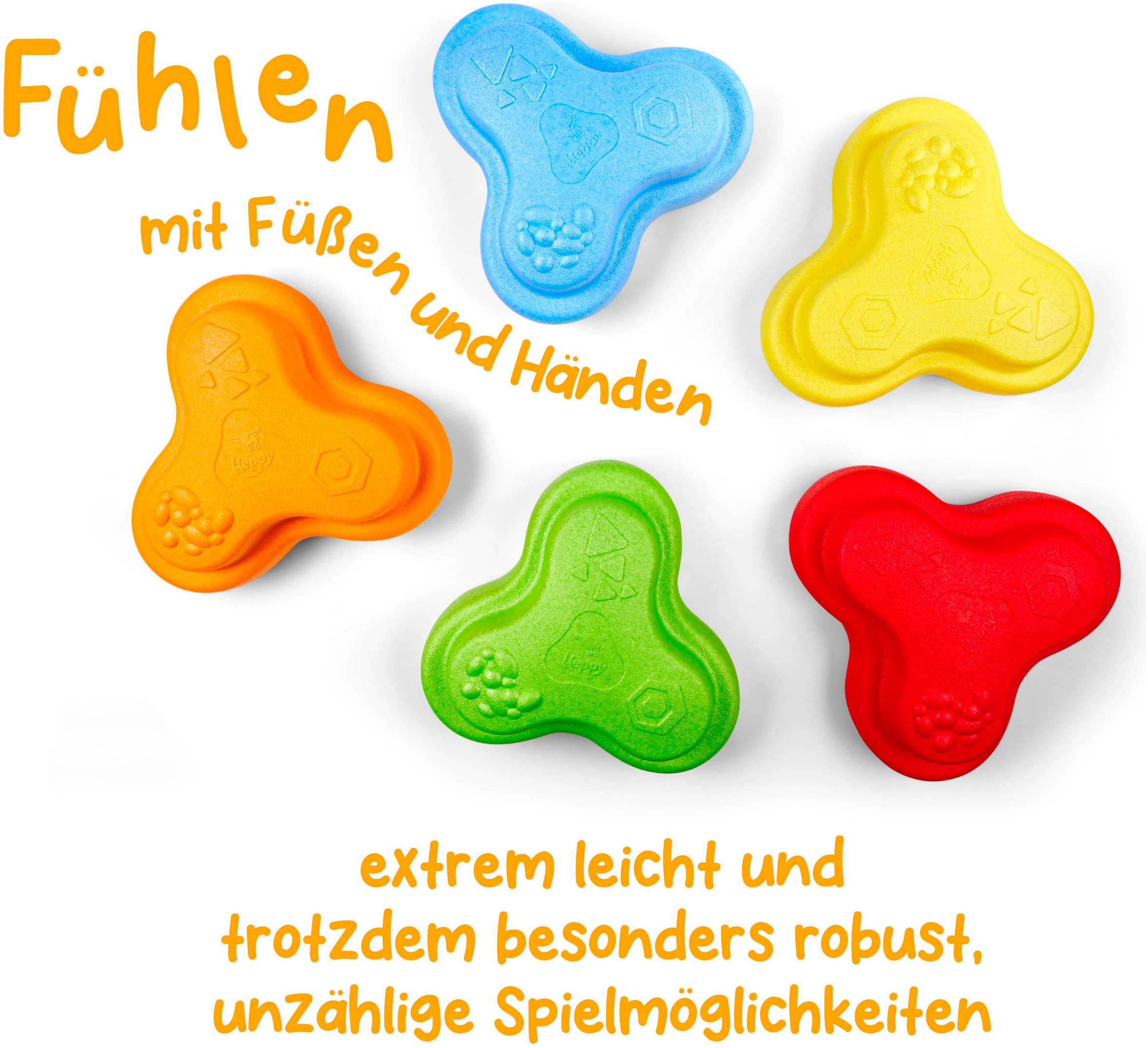 BIG Entraîneur d'équilibre »BIG Heppy Rocks, Spielsteine« mit drei verschiedenen Oberflächenstrukturen