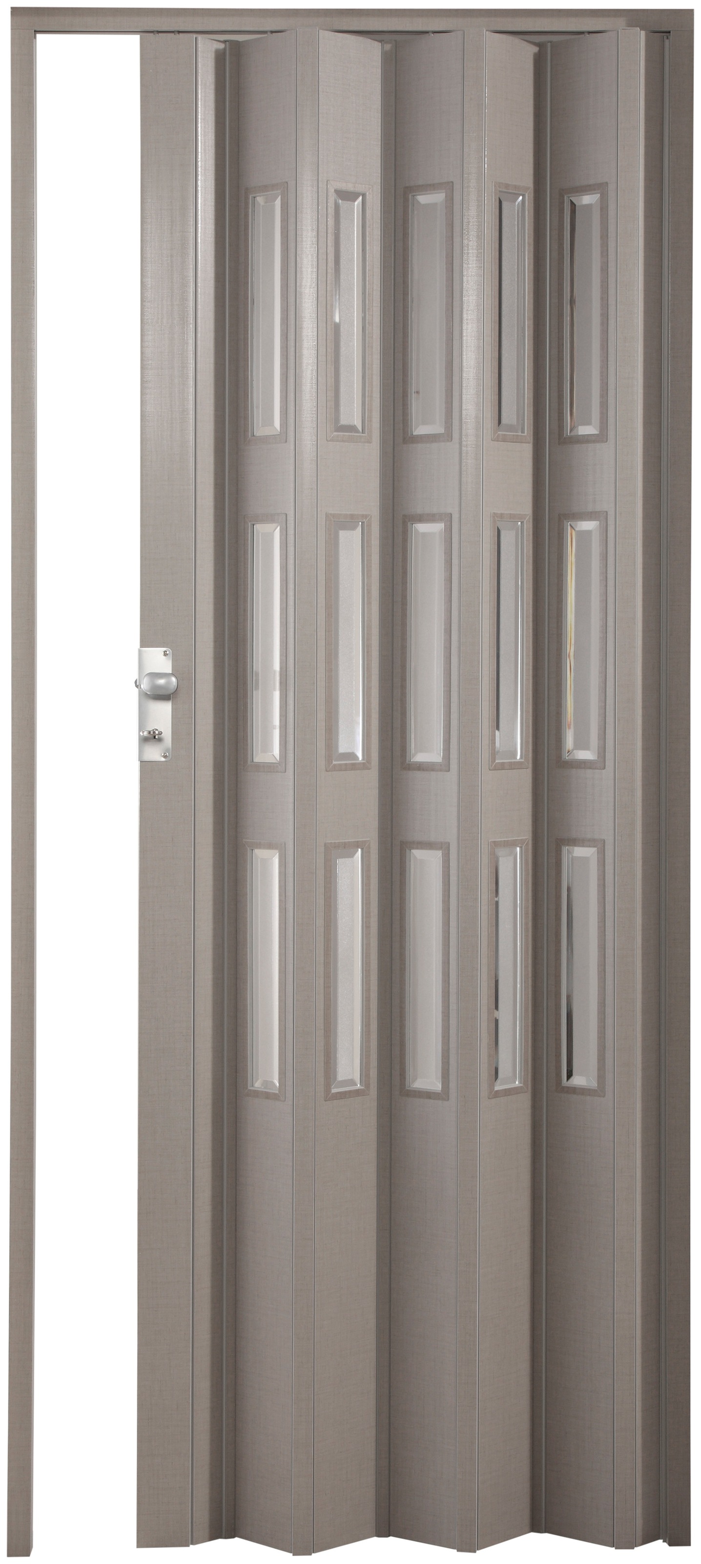 Image of Forte Falttür »Elvira«, Höhe nach Mass, grau gewebt mit Cristall Fenstern bei Ackermann Versand Schweiz