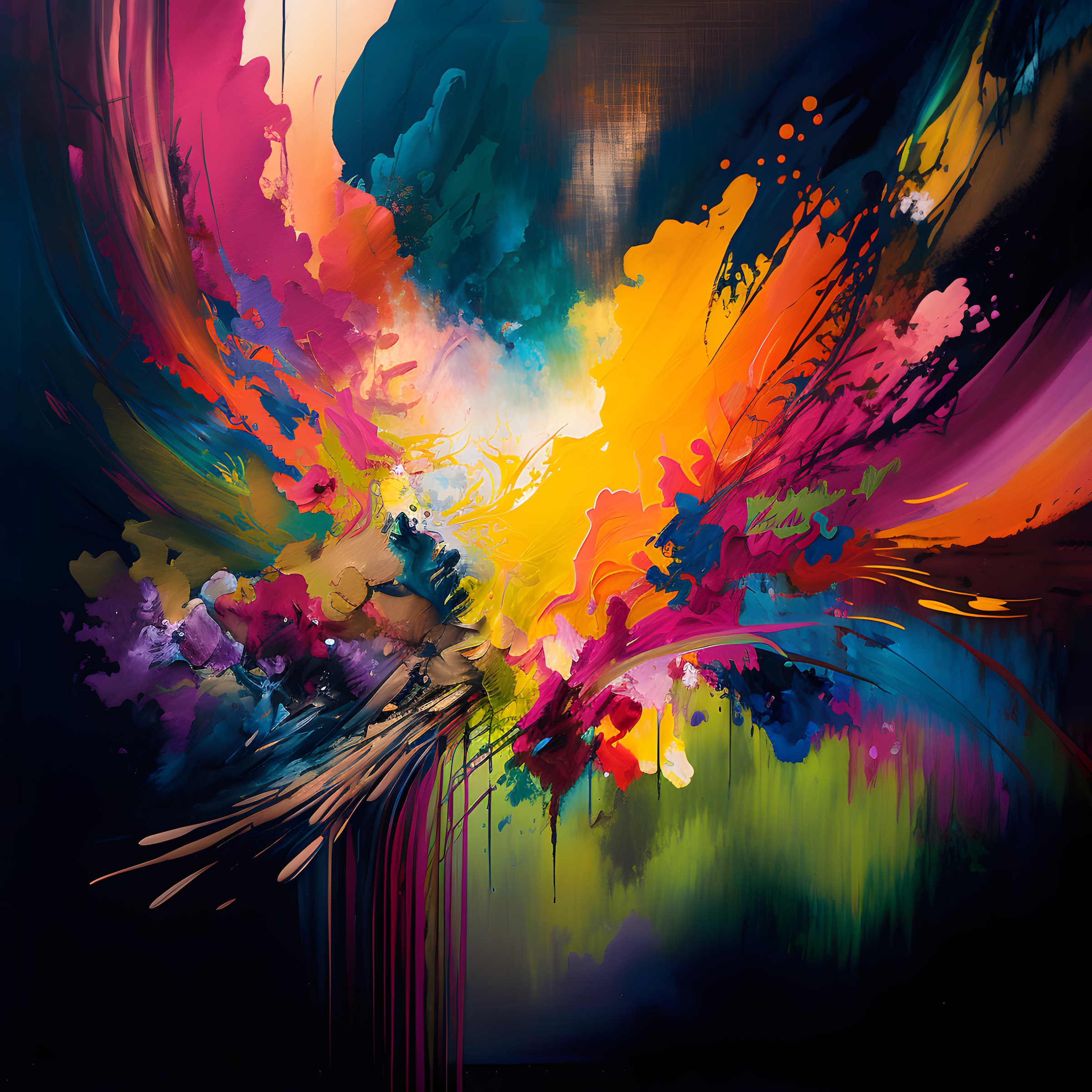 Image of Affengeilebilder Leinwandbild "Color Explosion by Nilo auf Keilrahmen gespannt" 1 Stk. tlg. Kunstdruck Wandbild Bild in verschiedenen Formaten