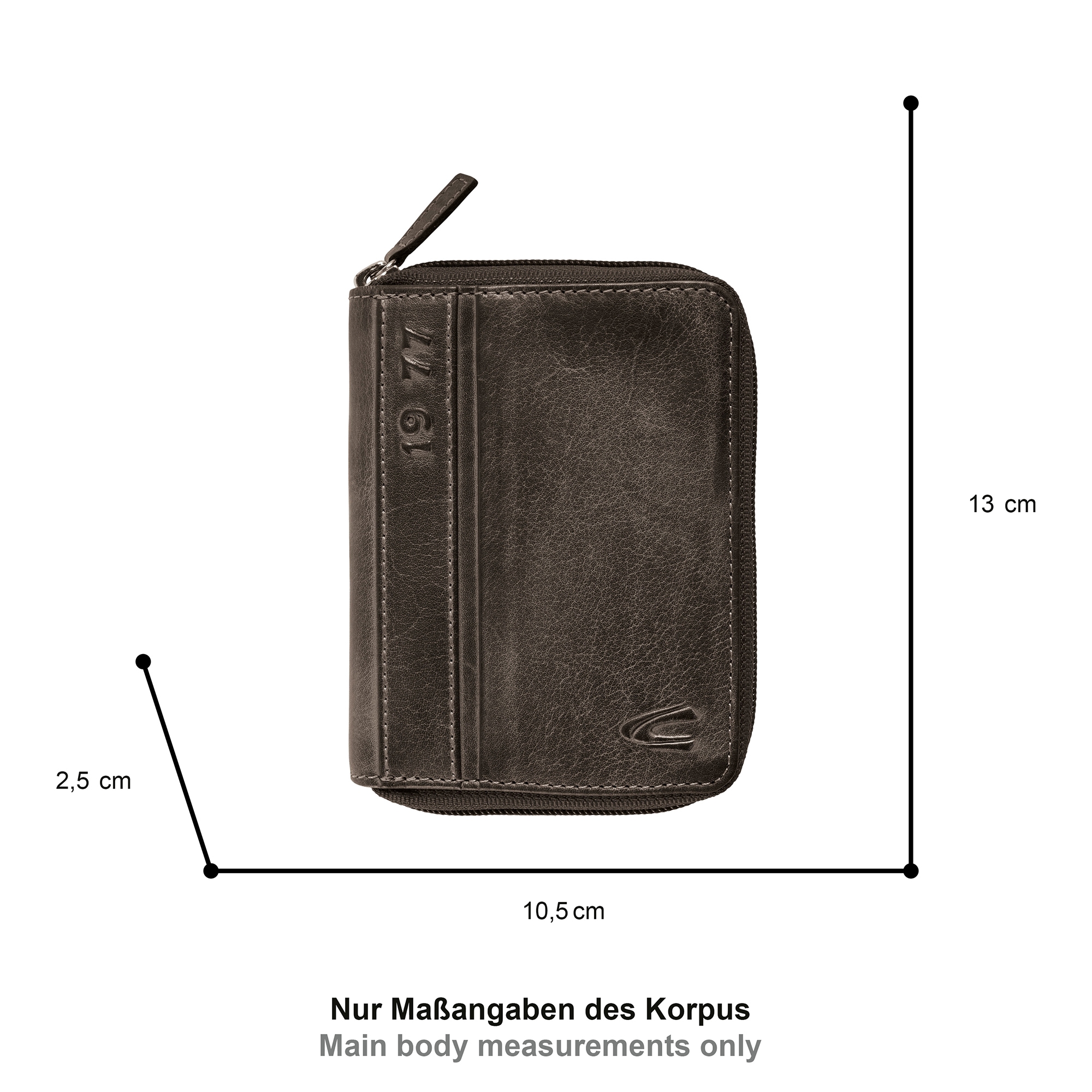 camel active Porte-monnaie »Melbourne« aus hochwertigem Rindsleder mit kernigen Nähten im Used Look