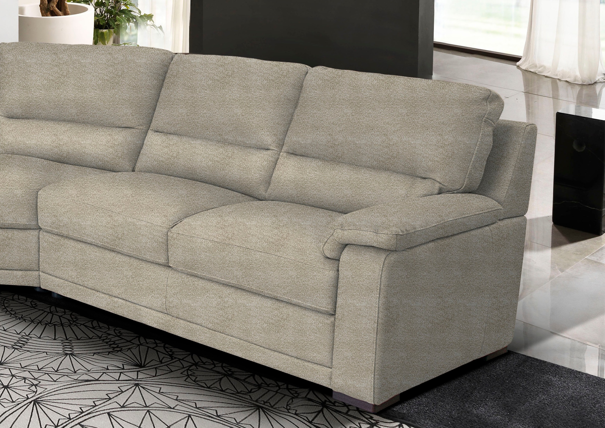 Egoitaliano Ecksofa »Doris, modernes Designerecksofa in hochwertigen Microfaserqualitäten«, edle Detailverarbeitung, wahlweise fleckenabweisend oder in Lederoptik