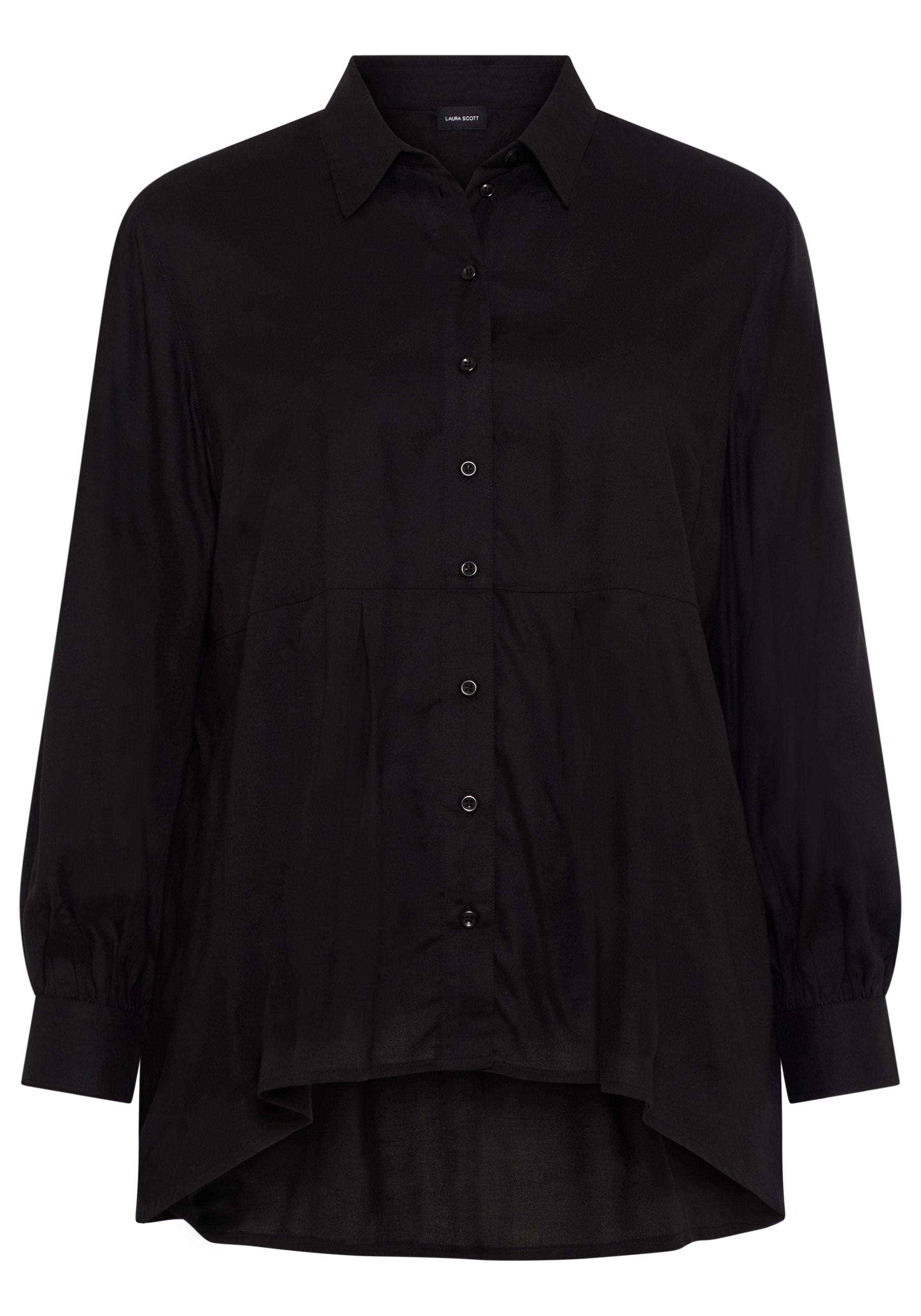 Laura Scott CURVE Chemisier long »Grosse Grössen« style féminin, en viscose, aspect uni, avec boutons