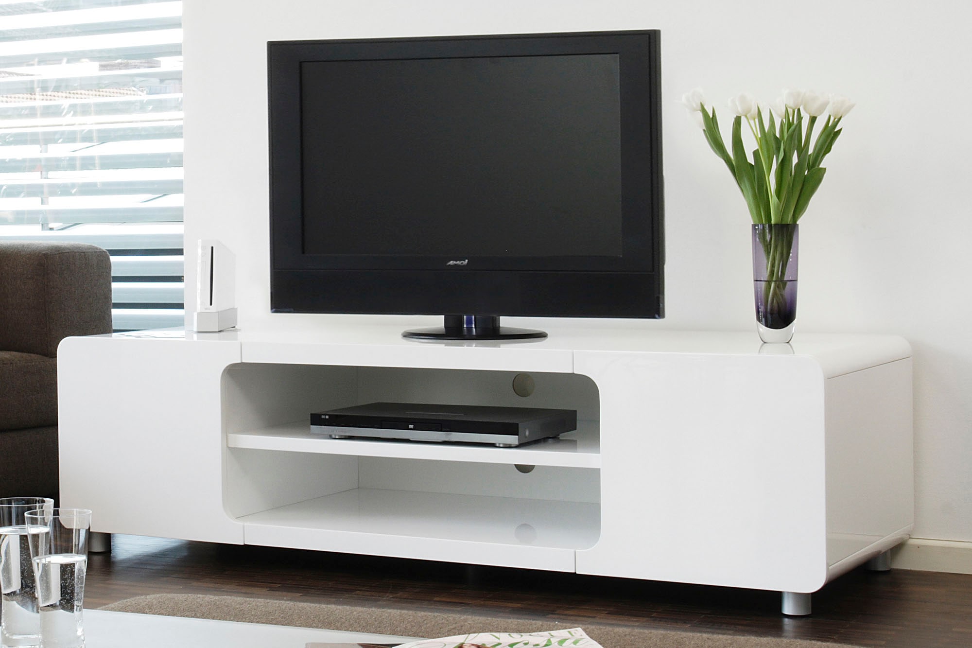 SalesFever Lowboard, Kommode mit 2 Kabeldurchführungen