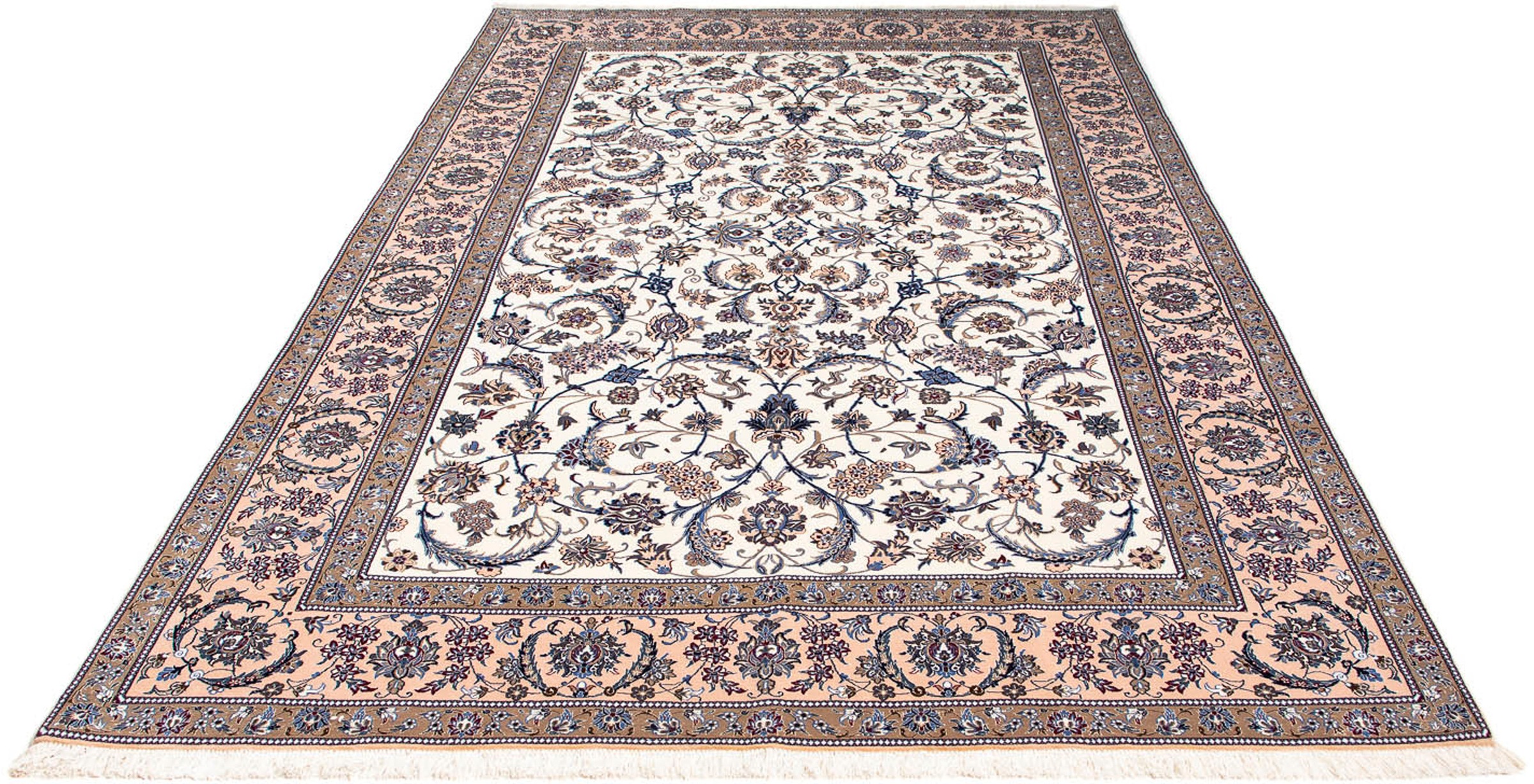 Image of morgenland Orientteppich »Perser - Nain - Premium - 266 x 170 cm - beige«, rechteckig, 6 mm Höhe, Wohnzimmer, Handgeknüpft, Einzelstück mit Zertifikat bei Ackermann Versand Schweiz