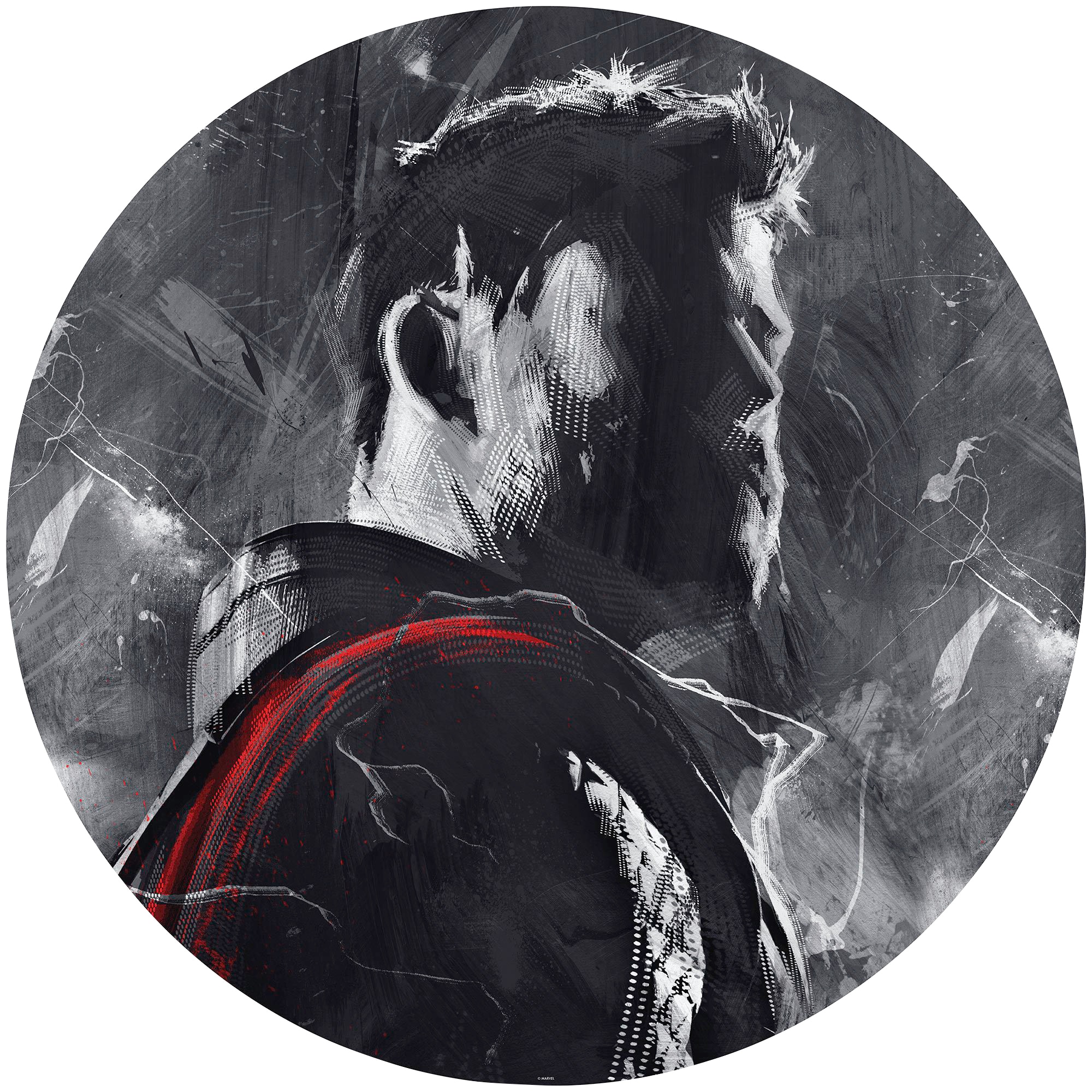 Image of Komar Fototapete "Vlies selbstklebend - Avengers Painting Thor - Grösse 125 x 125 cm" bedruckt glatt Kinderzimmer