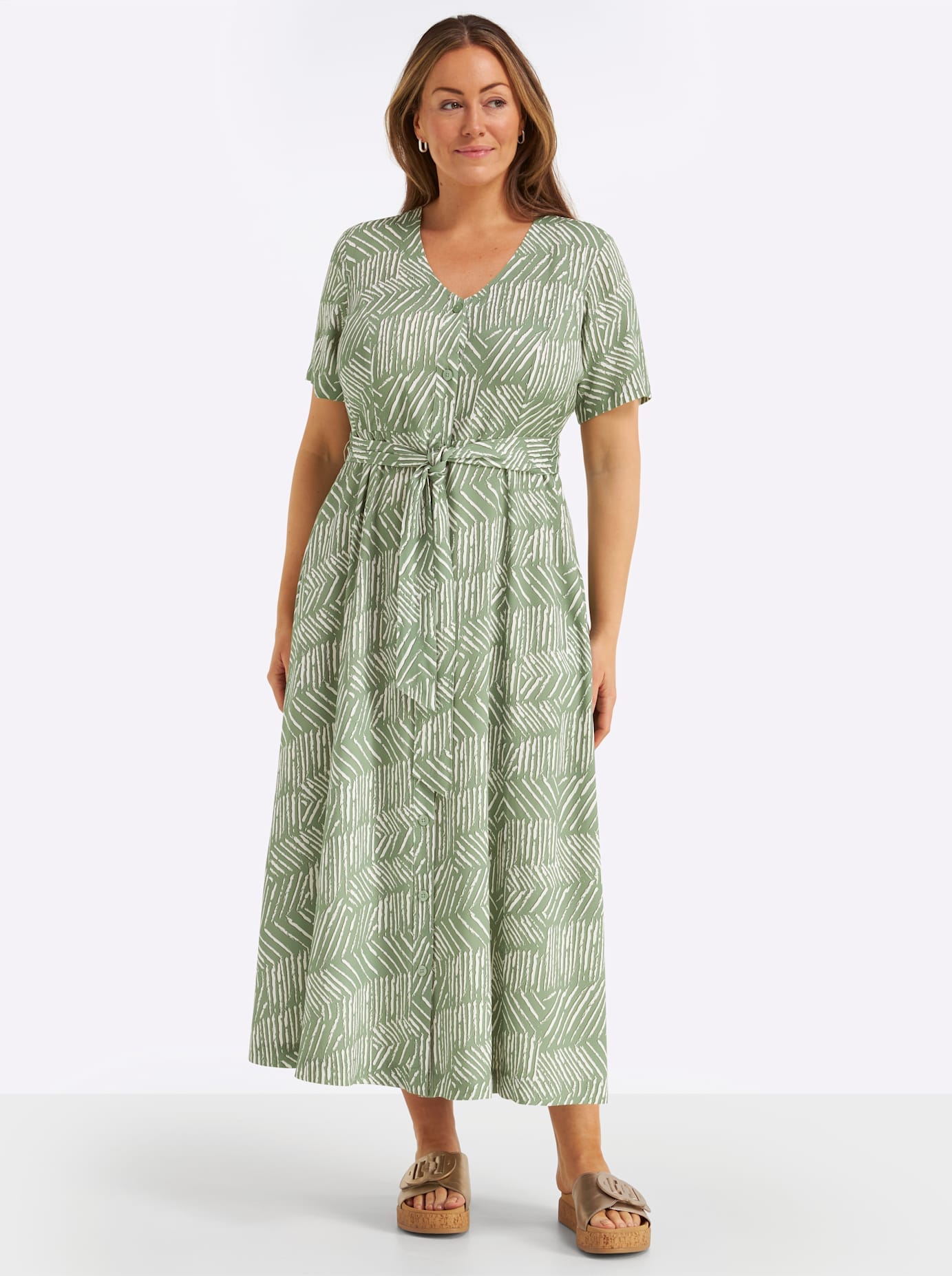 Image of Sheego Maxikleid "Kleid" Nahttasche