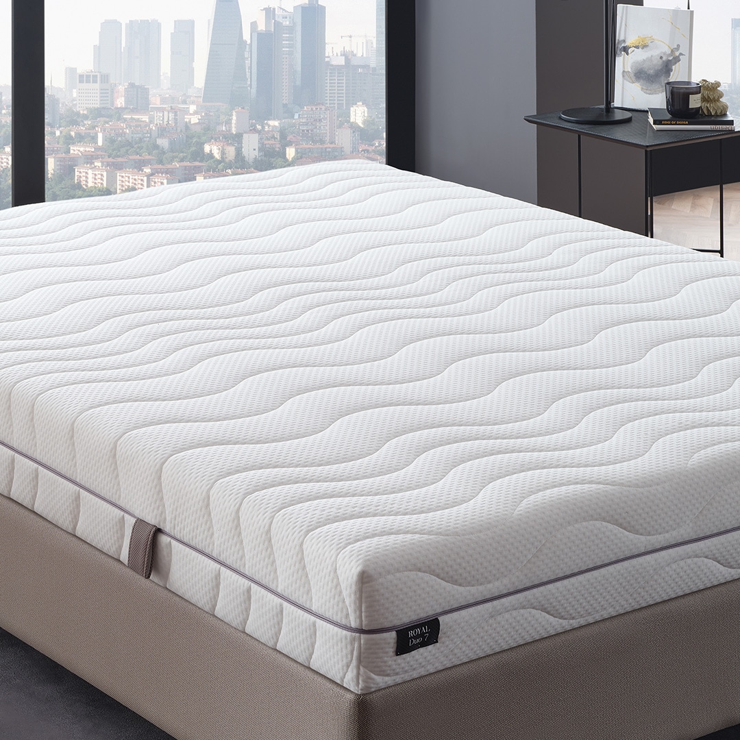 Yatas Bedding Taschenfederkernmatratze »Royal Duo 7, Matratze 90x200, 140x200 cm & weitere Grössen«, 22 cm hoch, Raumgewicht: 28 kg/m³, 403 Federn, (1 St.), H2 / H3, Wendematratze, ergonomisch, atmungsaktiv